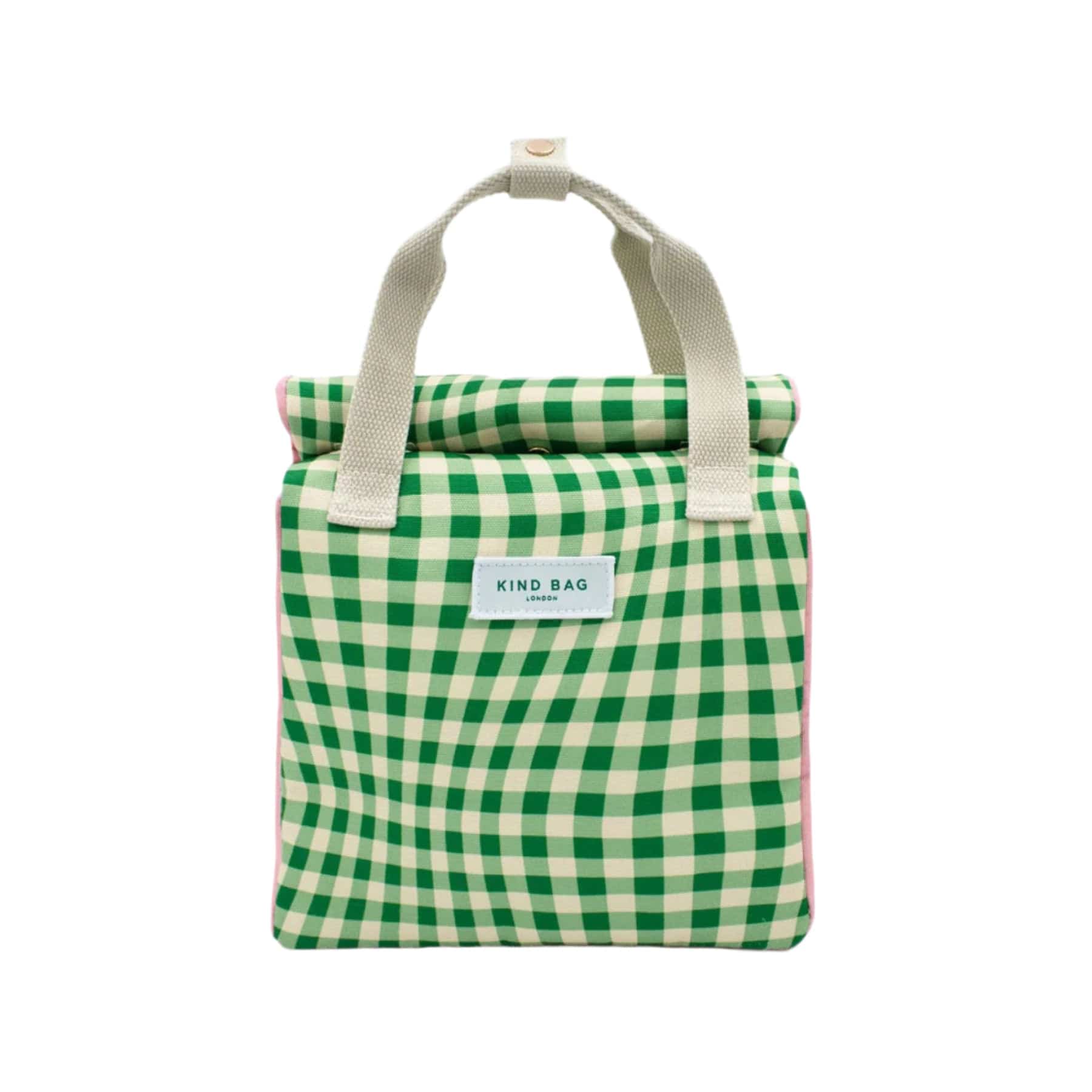 Lunch bag distorted gingham green