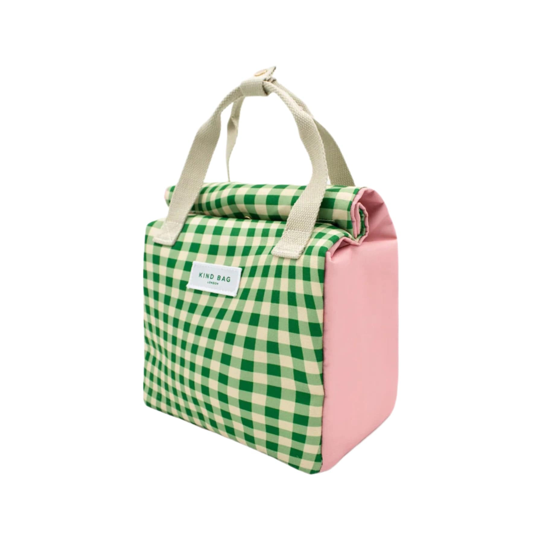 Lunch bag distorted gingham green