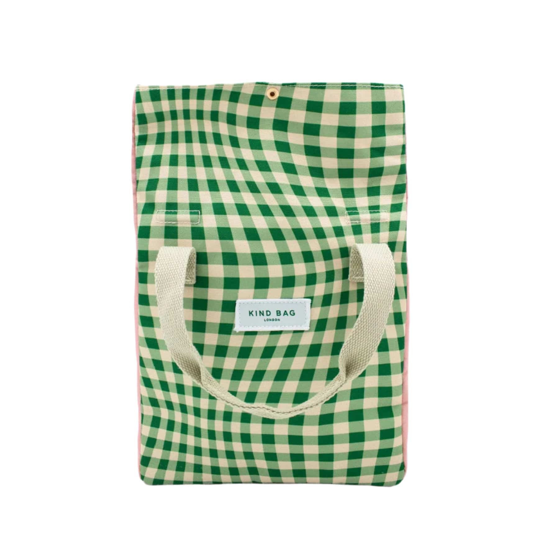 Lunch bag distorted gingham green