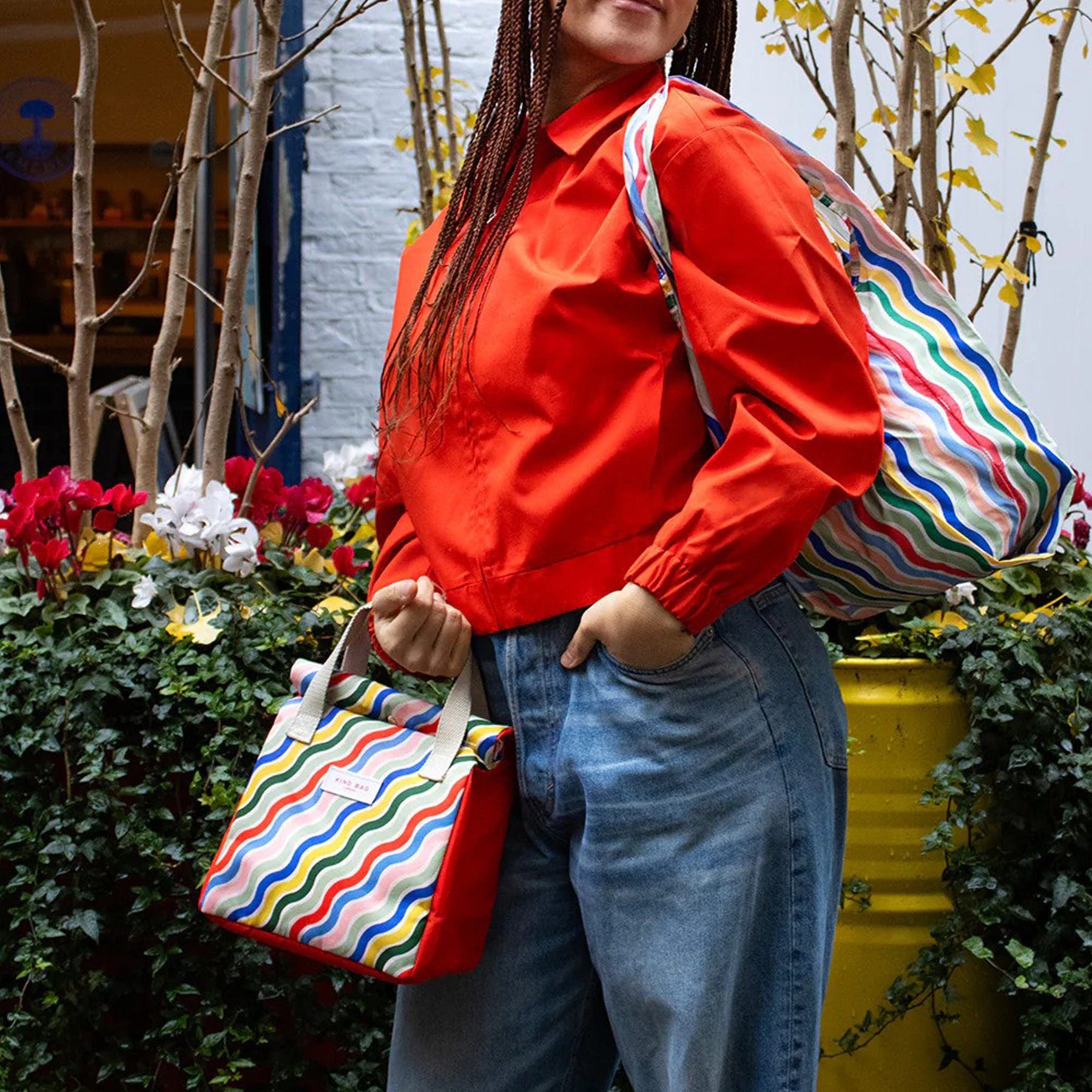 Lunch bag rainbow waves