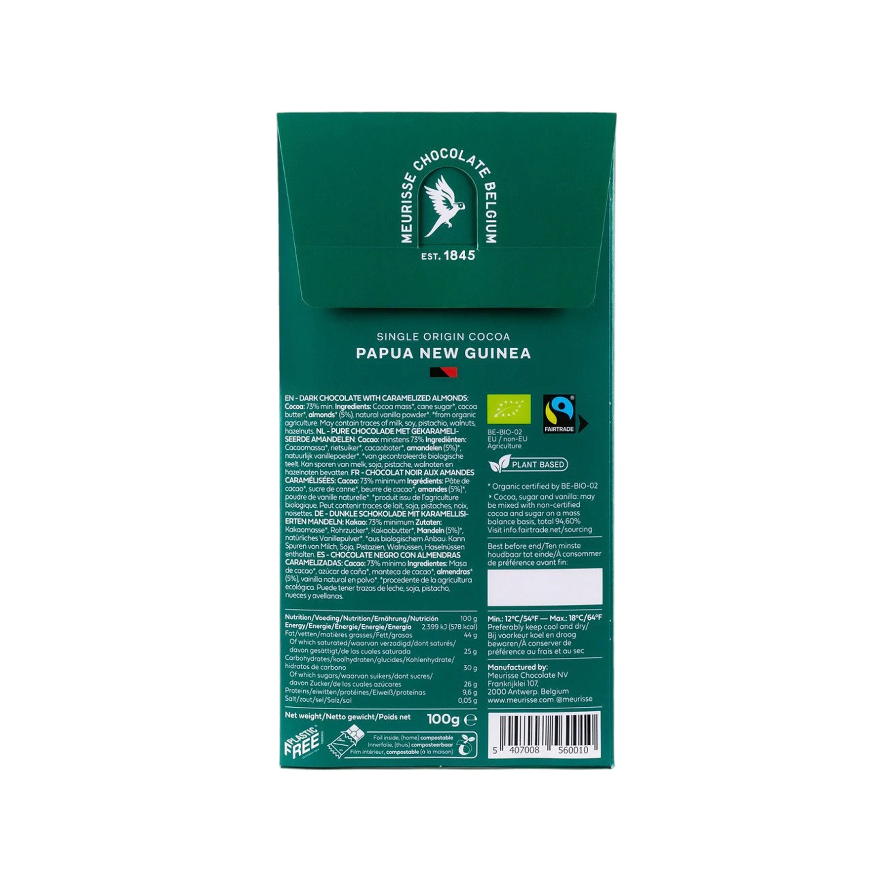 Dark chocolate with caramelised almonds 100g