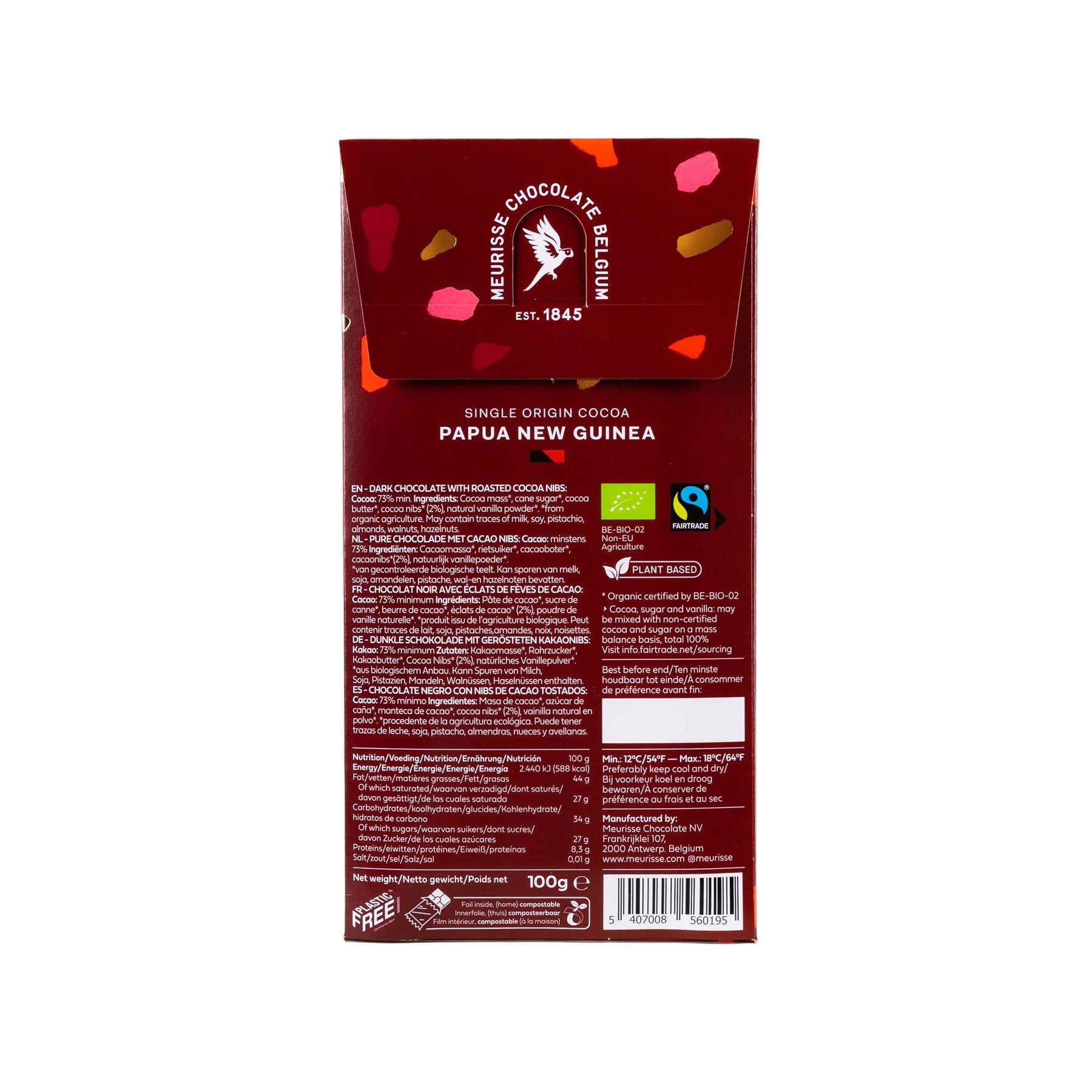 Dark chocolate with roasted cacao nibs 100g
