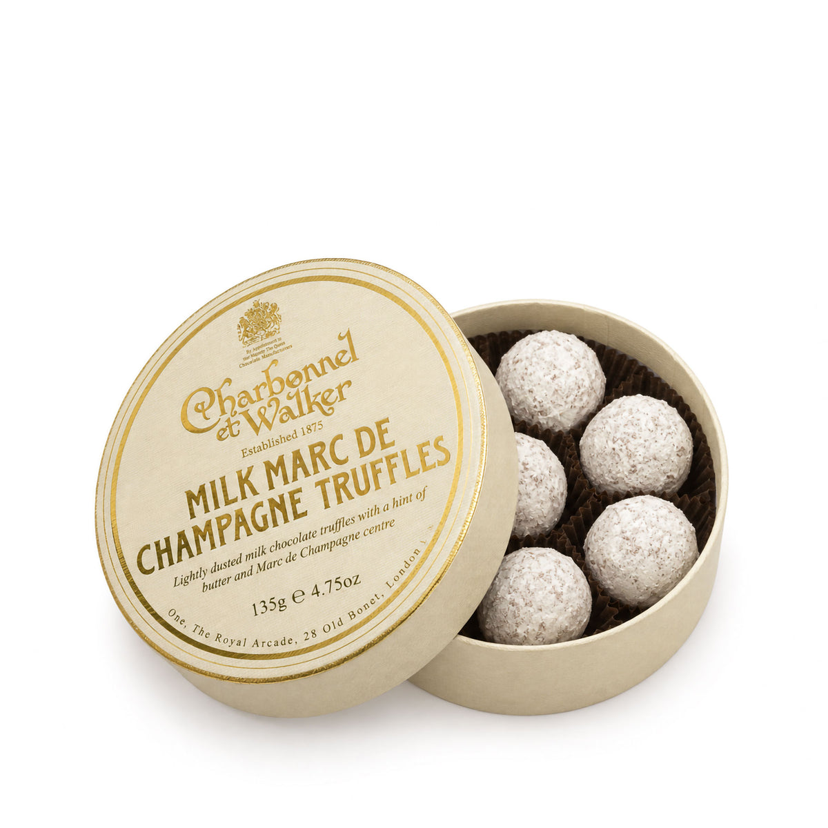 Milk marc de champagne truffles