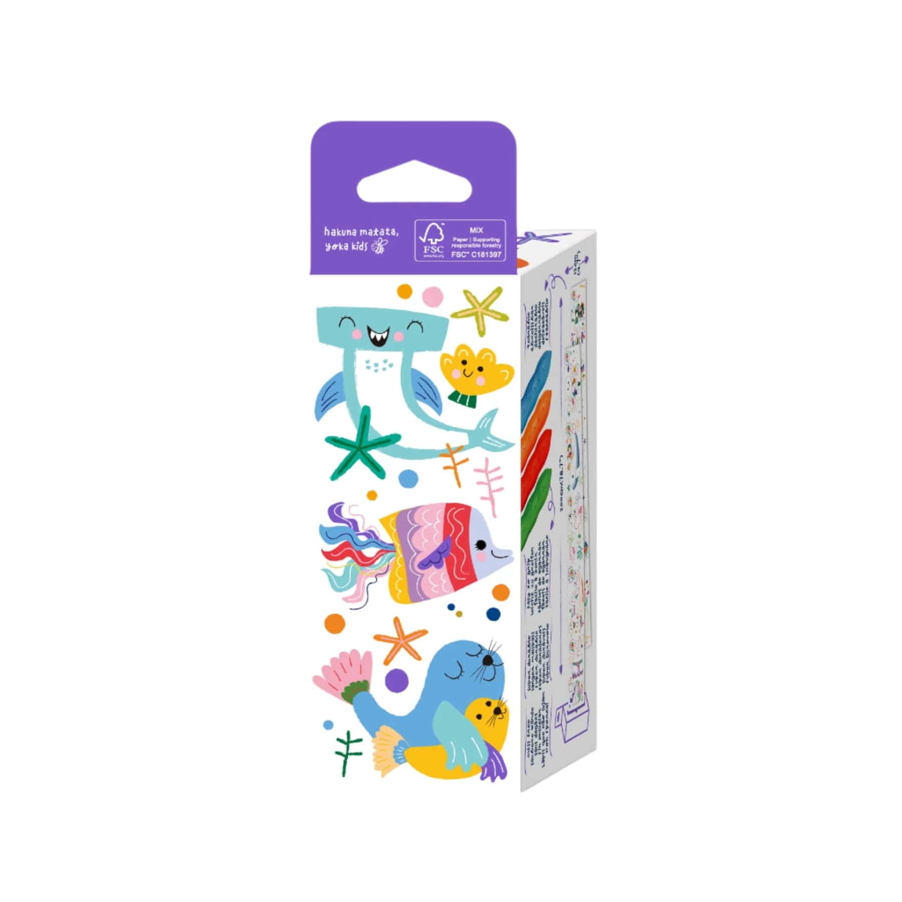Mini colouring roll kit sealife