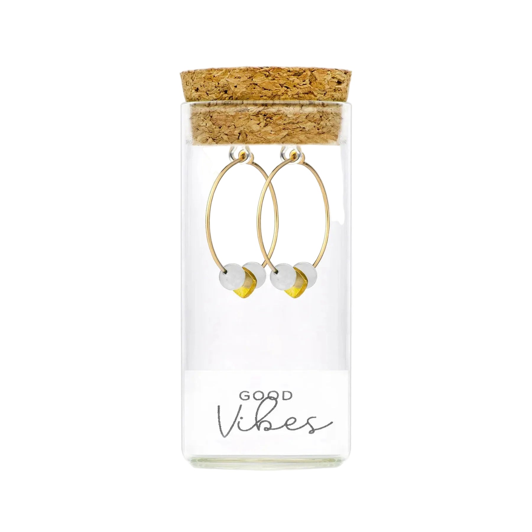 Moonstone hoop earrings