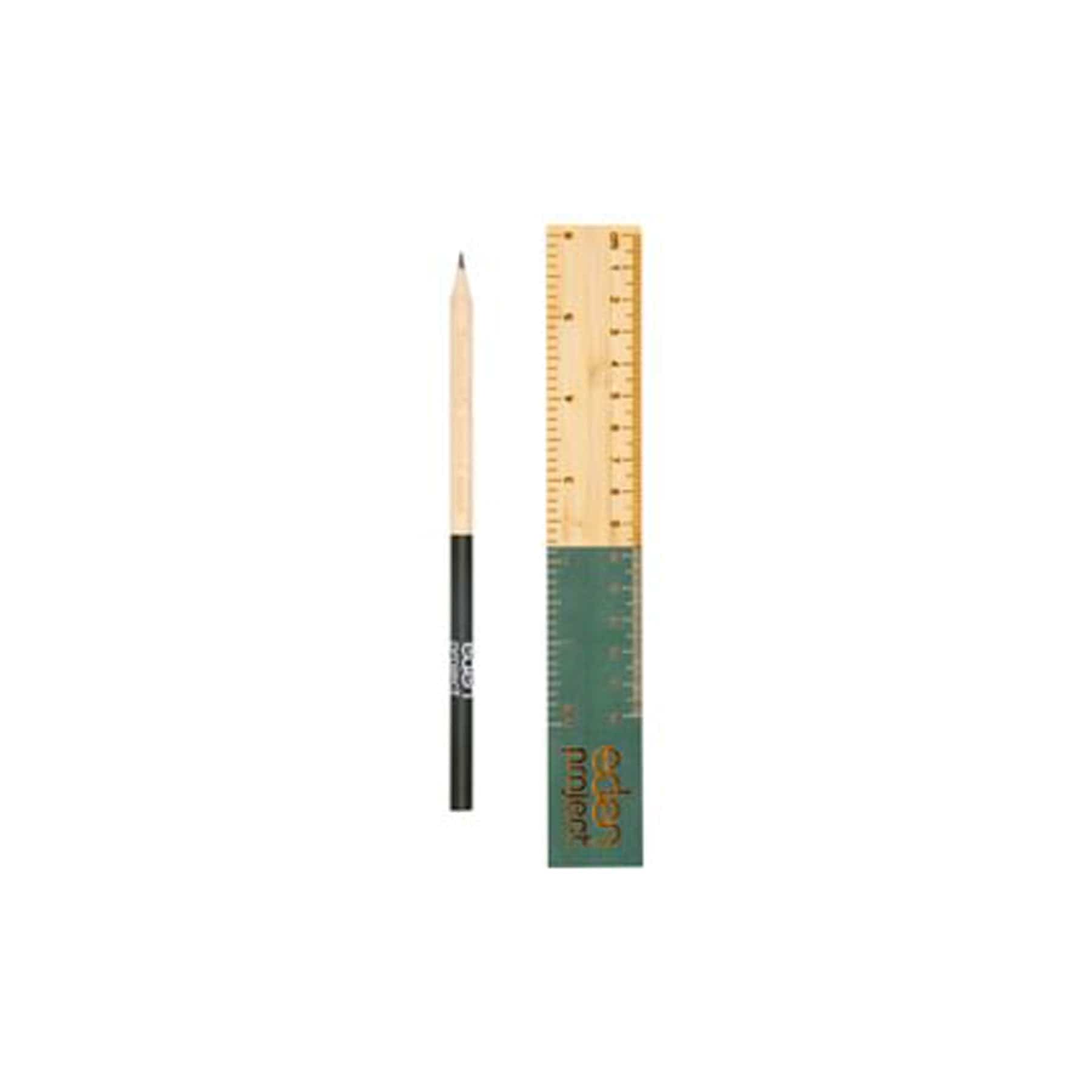 Green logo half wood pencil