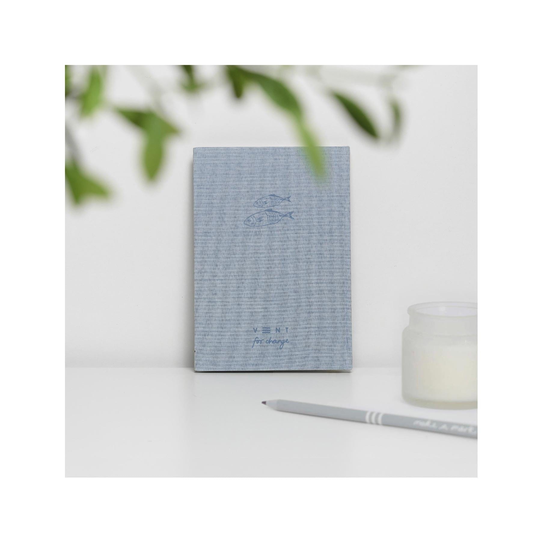 Ocean waste A5 notebook – sea blue