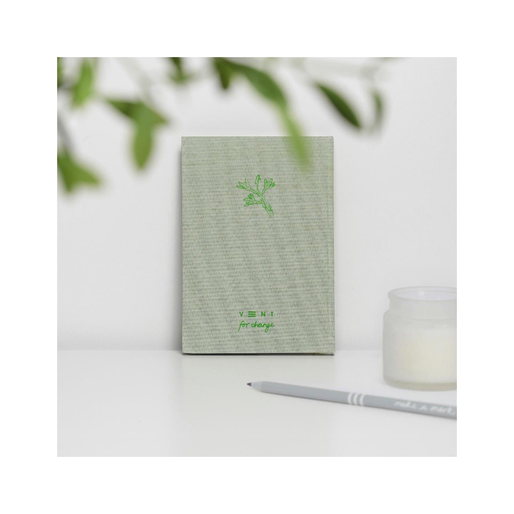 Ocean waste A5 notebook – green algae