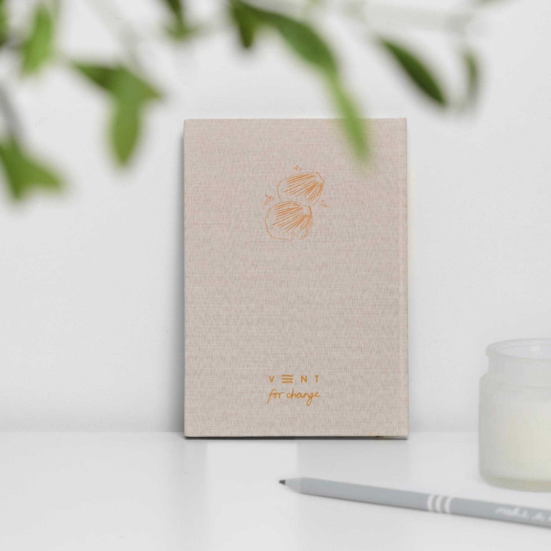 Ocean waste A5 notebook – sandy yellow