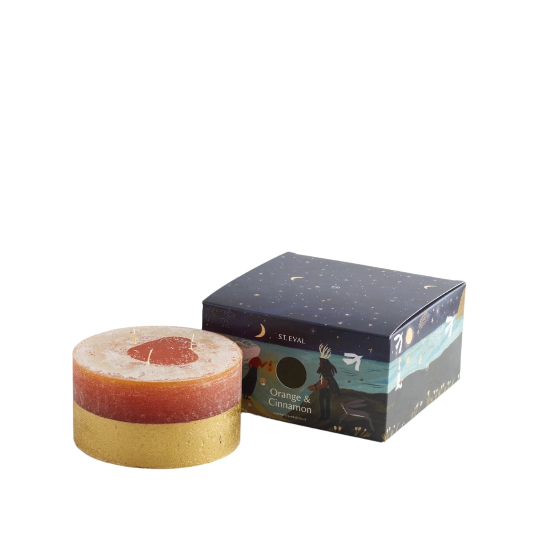 Orange & cinnamon gold half-dipped multiwick candle