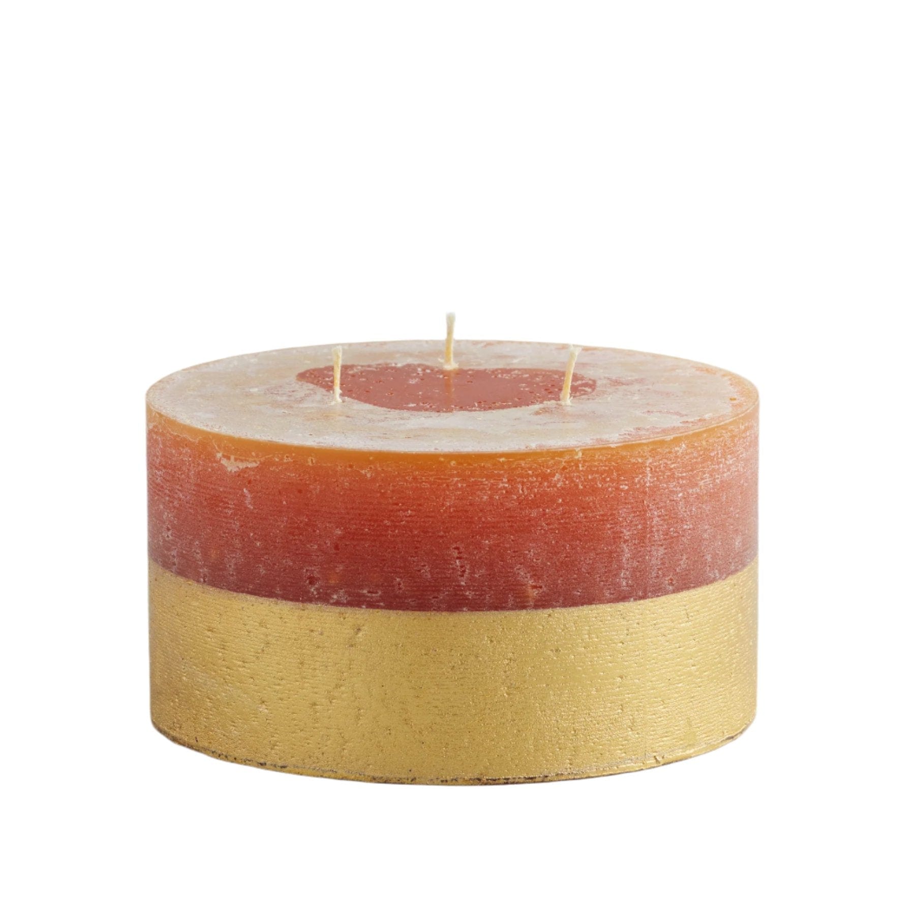 Orange & cinnamon gold half-dipped multiwick candle