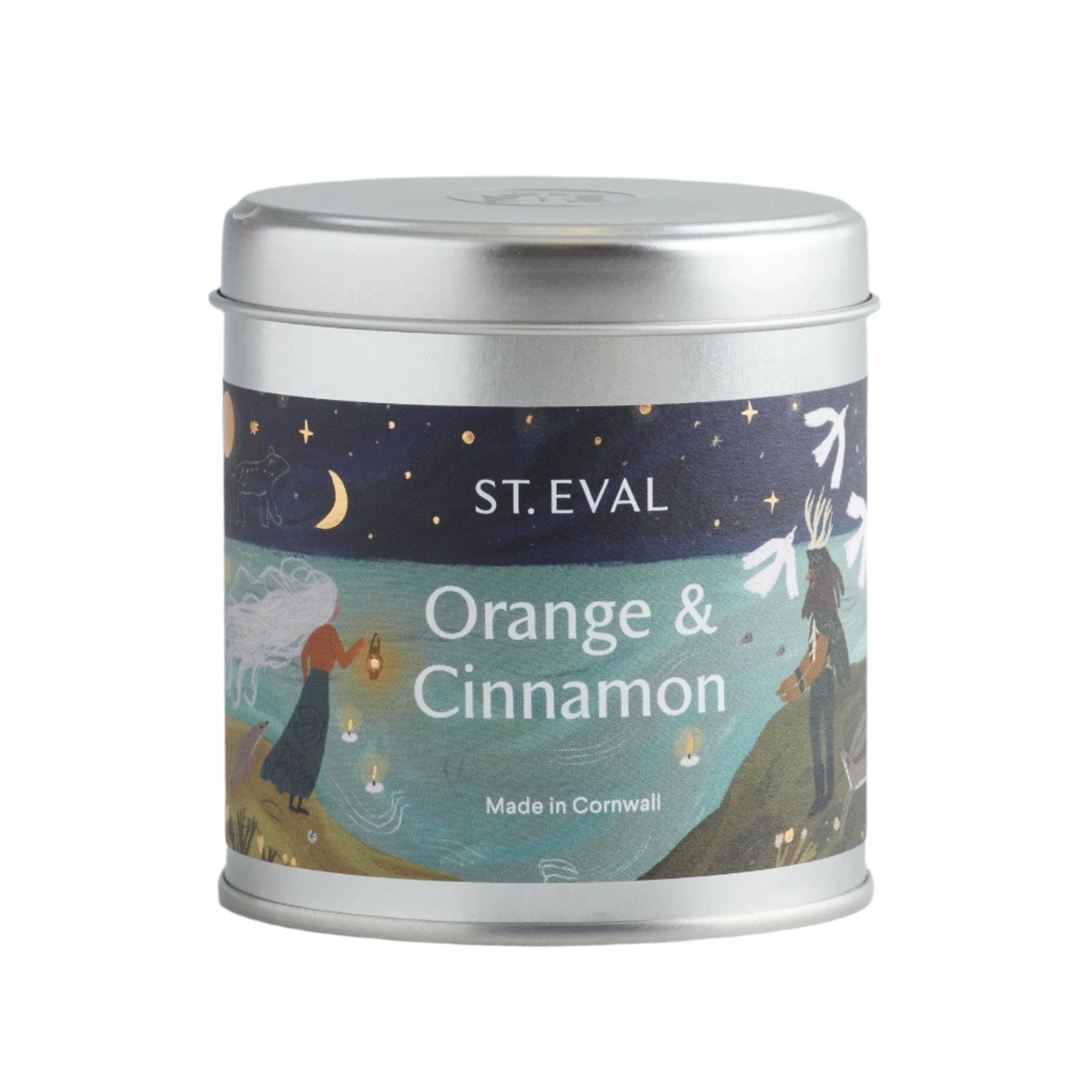 Orange & cinnamon scented tin candle