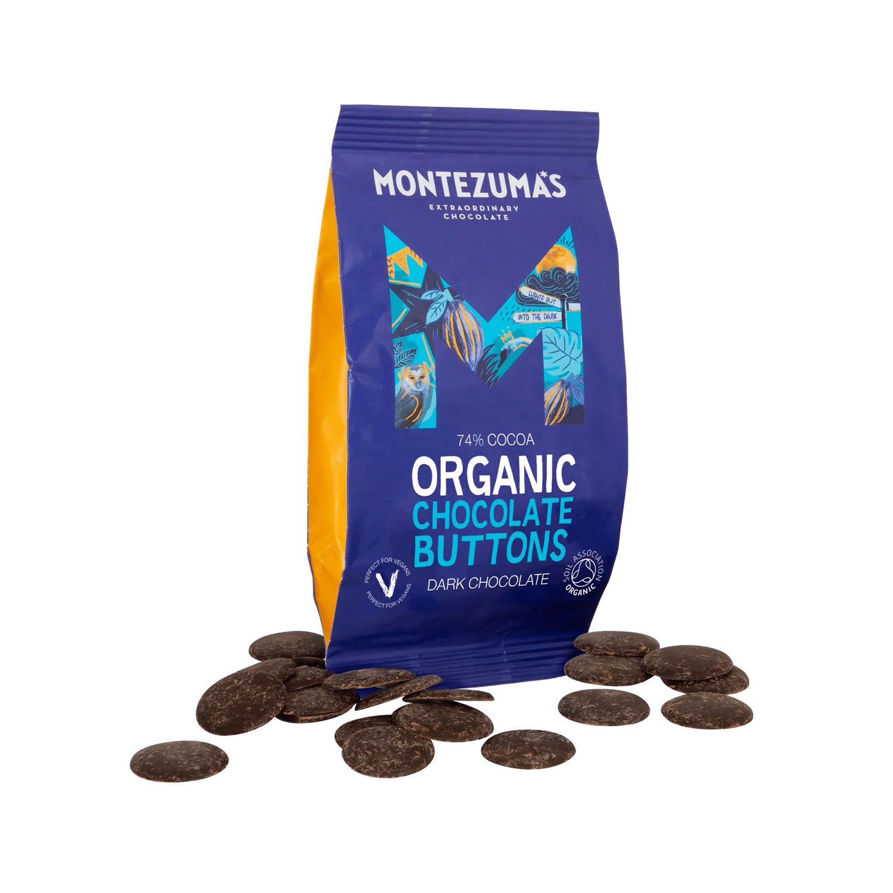 Organic 74% dark chocolate buttons 120g