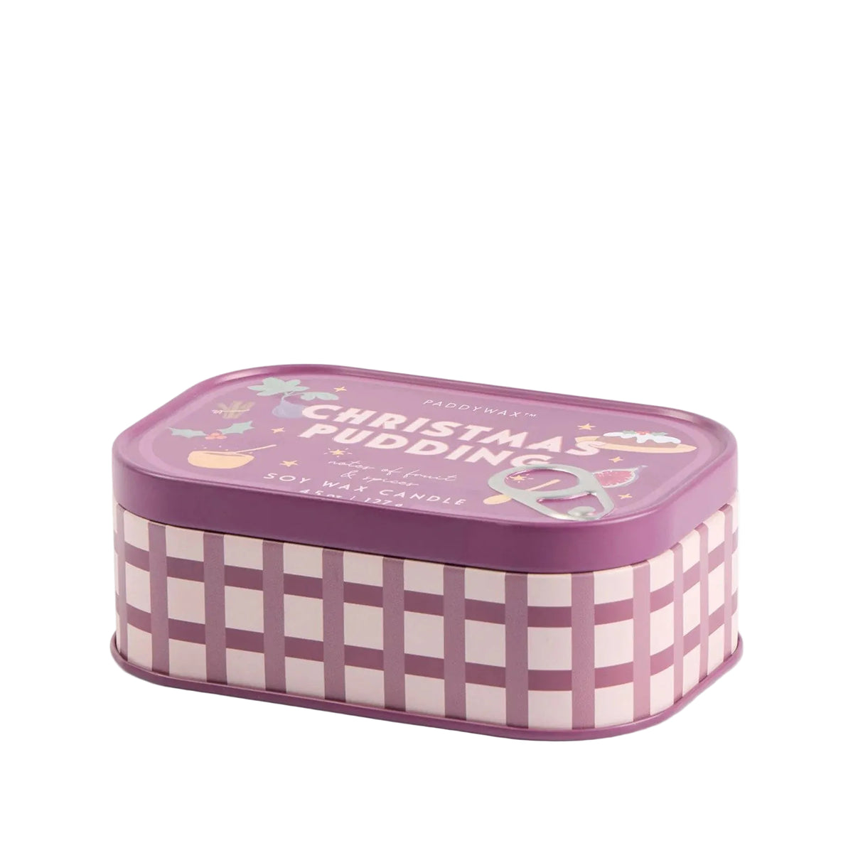 Christmas pudding tin candle