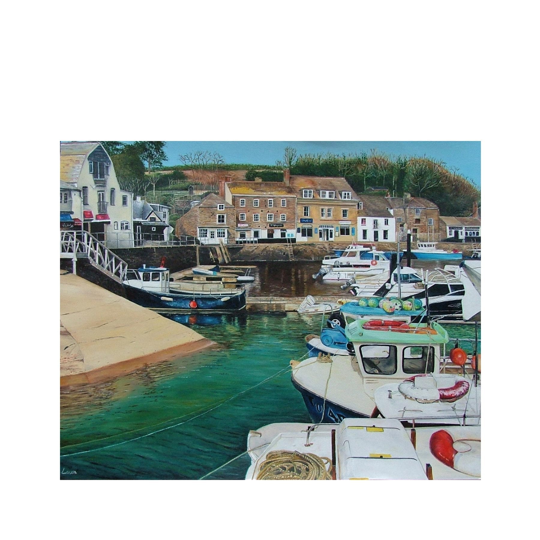 Padstow Harbour greetings card