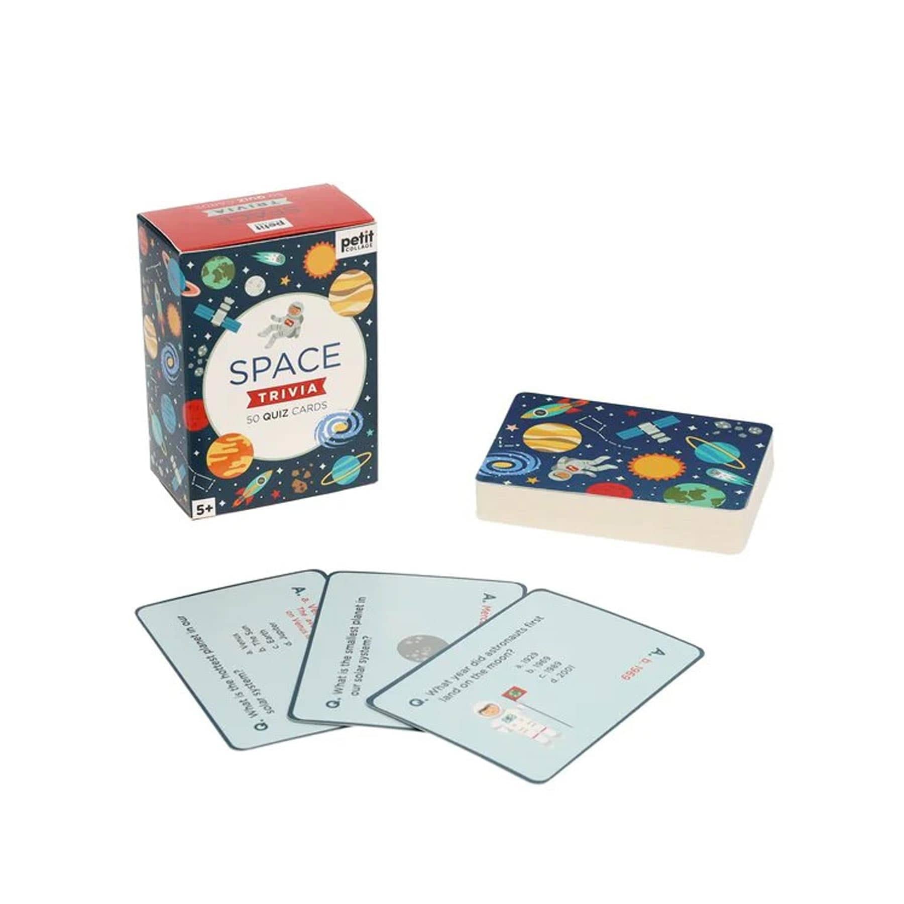 Space trivia quiz cards