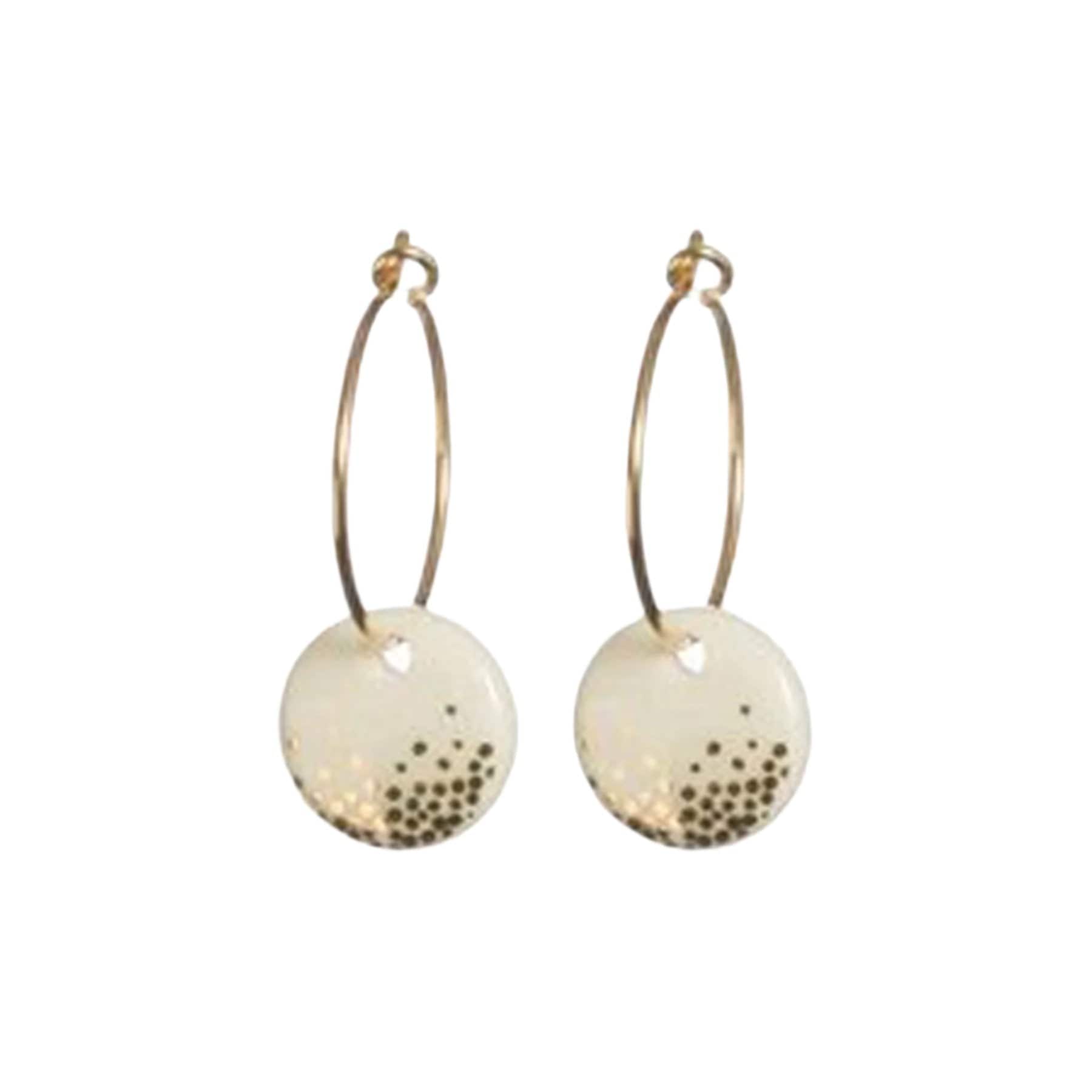 Porcelain gold mist earrings