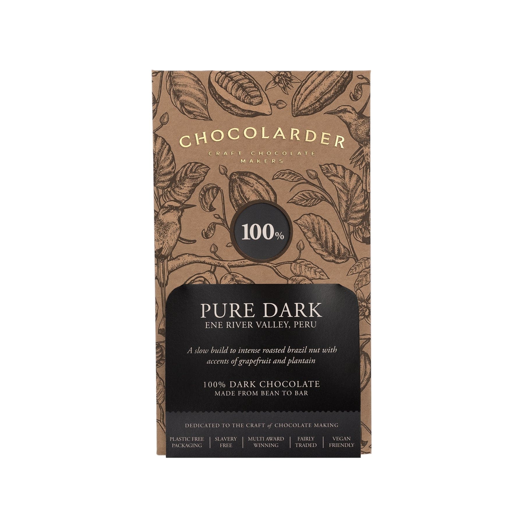 Pure dark 100% dark chocolate 70g