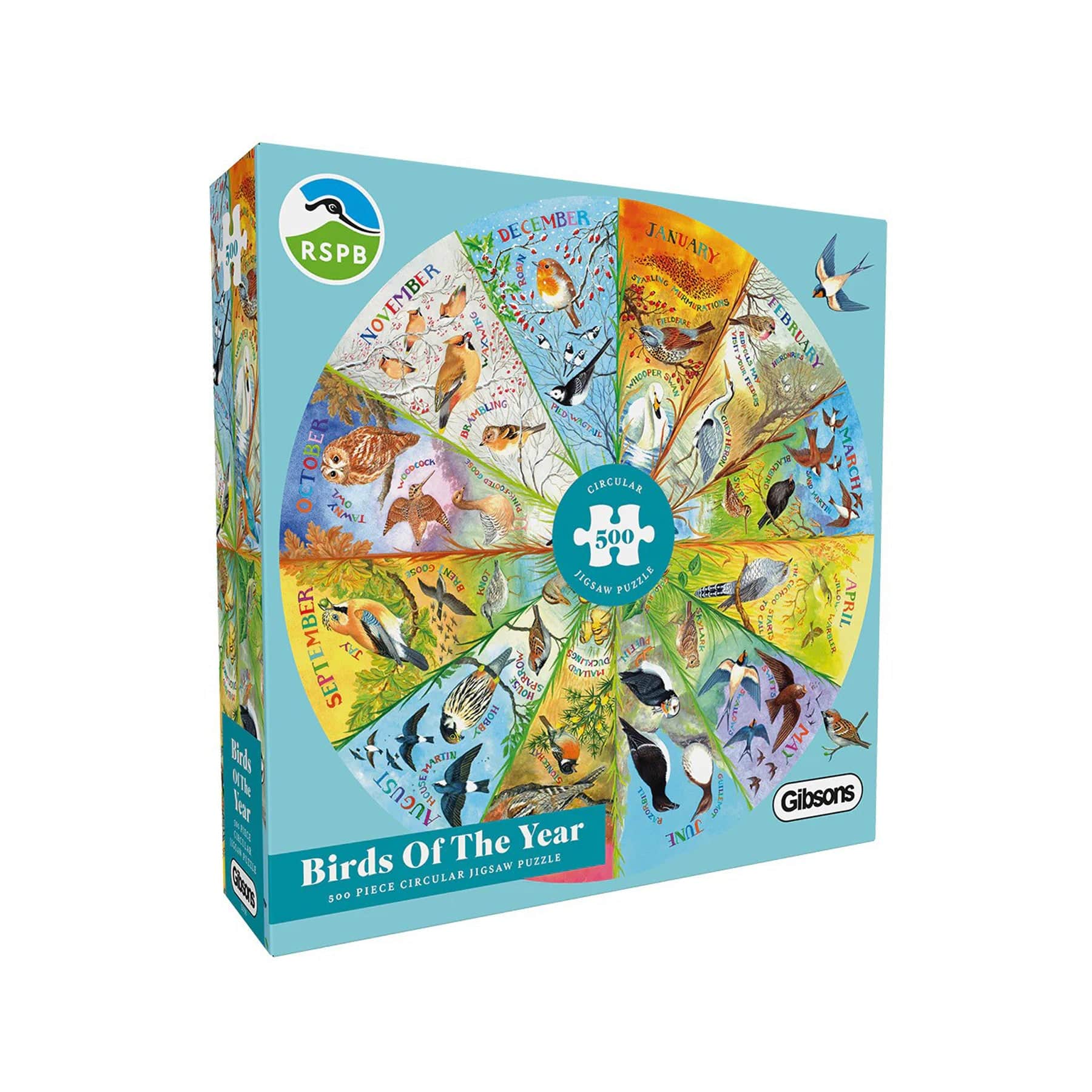 RSPB birds of the year 500 piece circular jigsaw puzzle