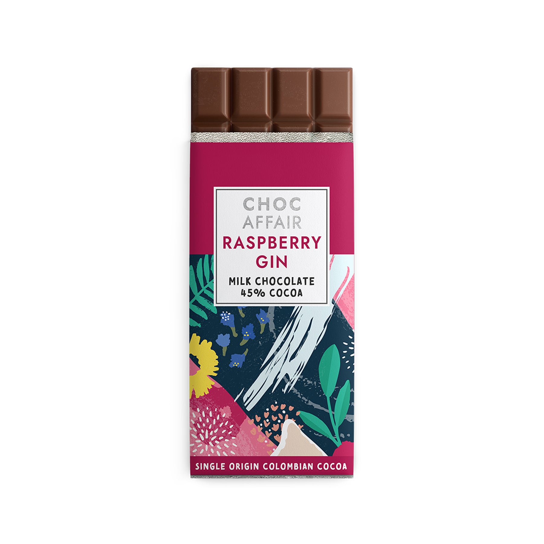 Raspberry gin milk chocolate 90g