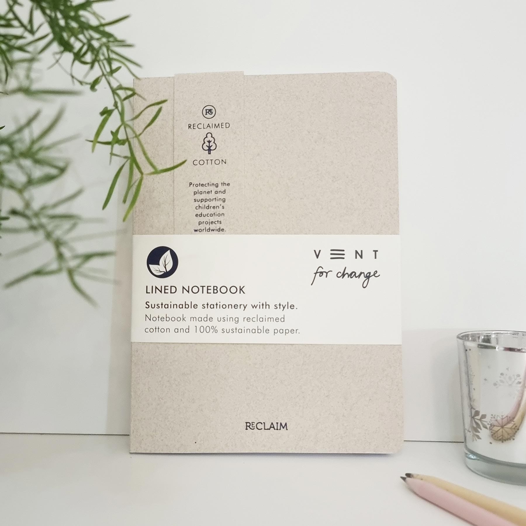 Reclaimed cotton A5 notebook - pearl