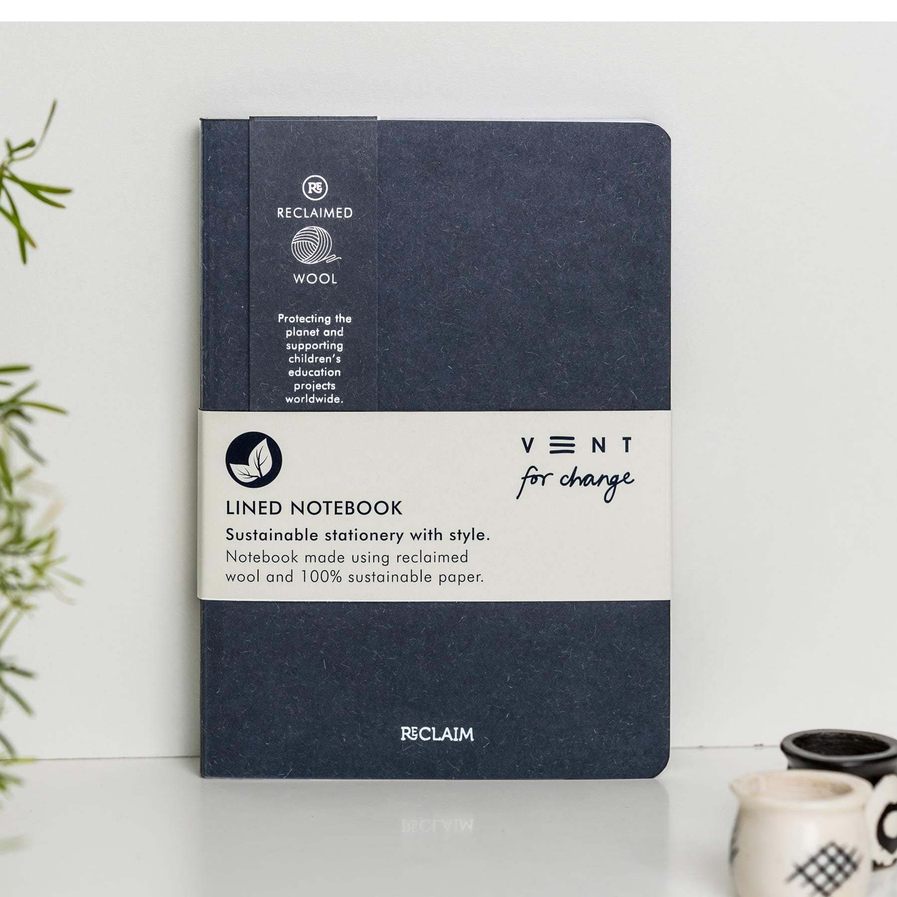 Reclaimed wool A5 notebook - blue
