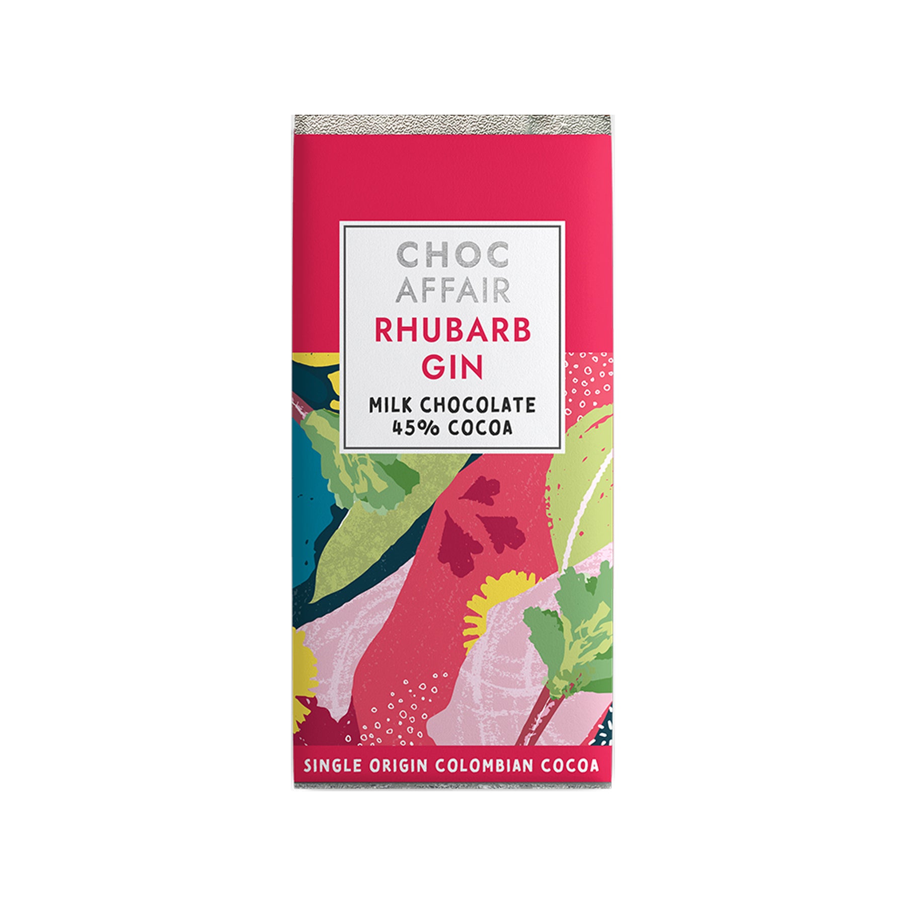 Rhubarb gin milk chocolate 90g