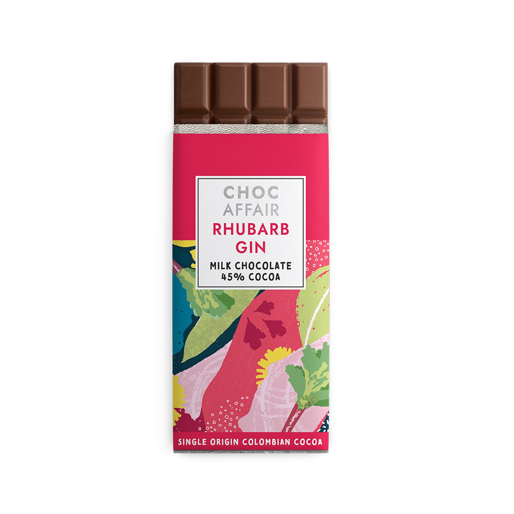 Rhubarb gin milk chocolate 90g