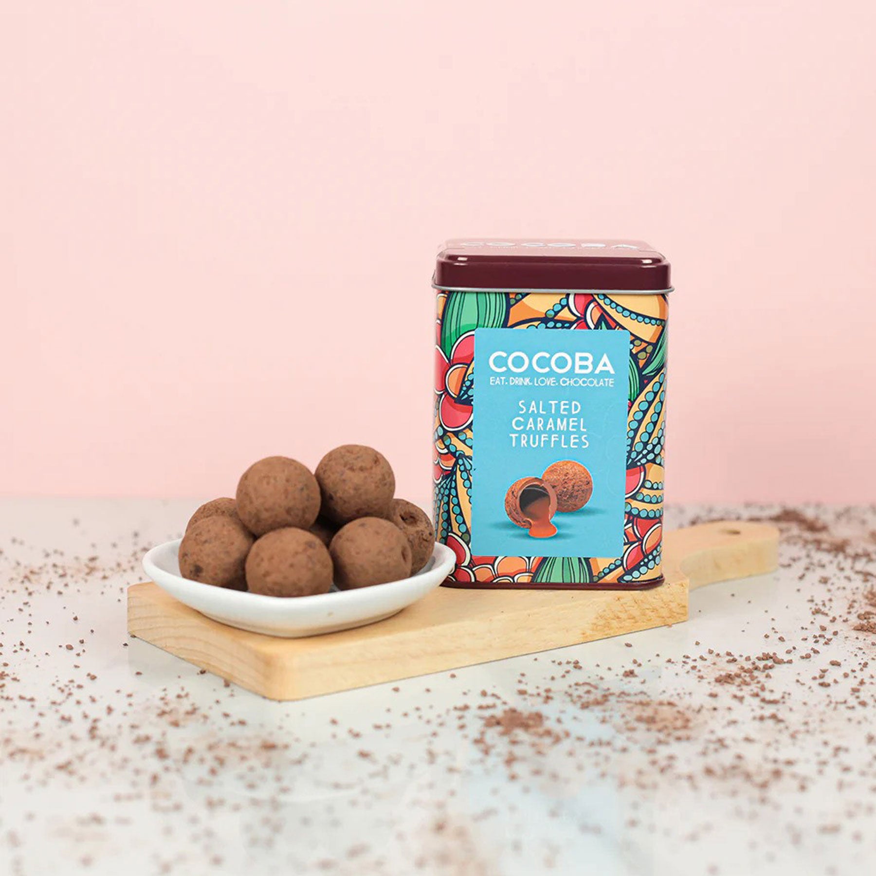 Salted caramel truffles gift tin 120g