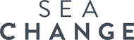 Gray text logo with the words "SEA CHANGE" in capital letters.