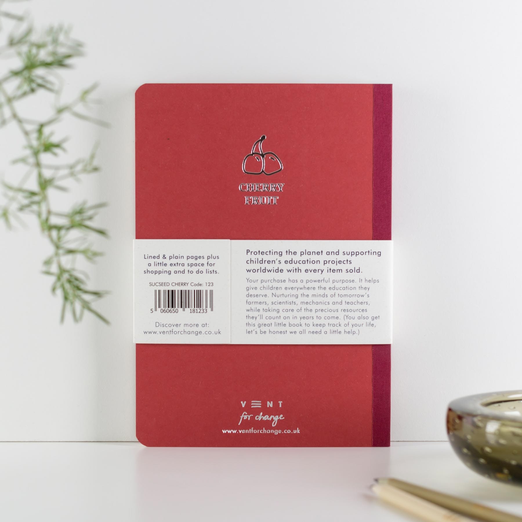 Recycled A6 notebook - cherry husk