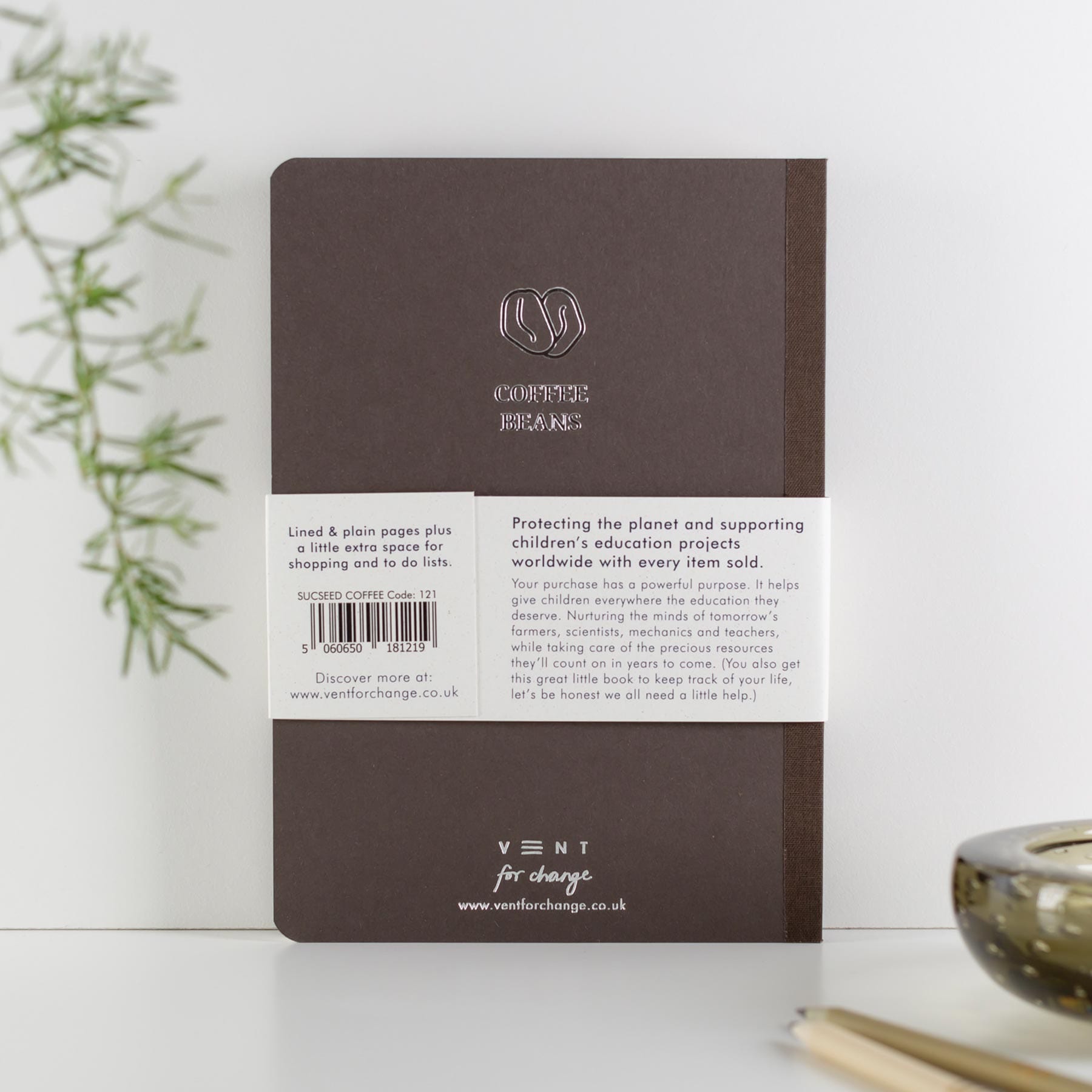 Recycled A6 notebook - coffee bean