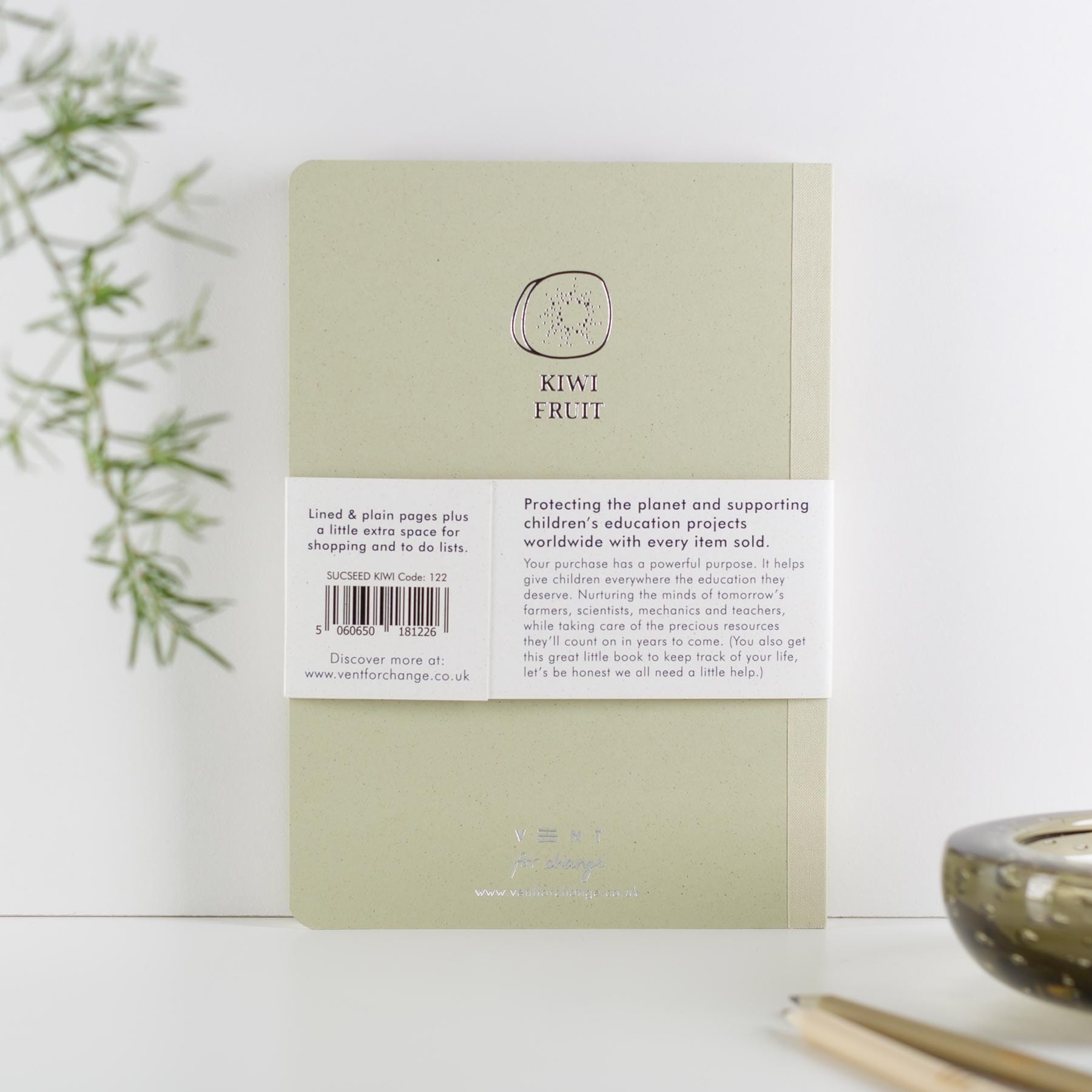 Recycled A5 notebook - kiwi