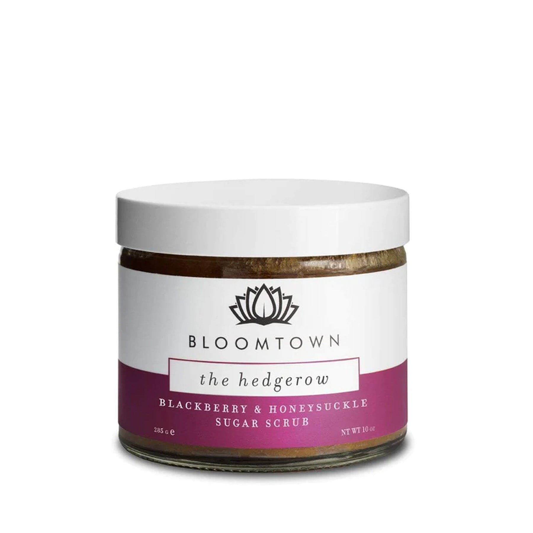 Organic Bloomtown The Hedgerow Blackberry & Honeysuckle Sugar Scrub in Jar, Natural Skincare Product, Vegan Exfoliating Scrub