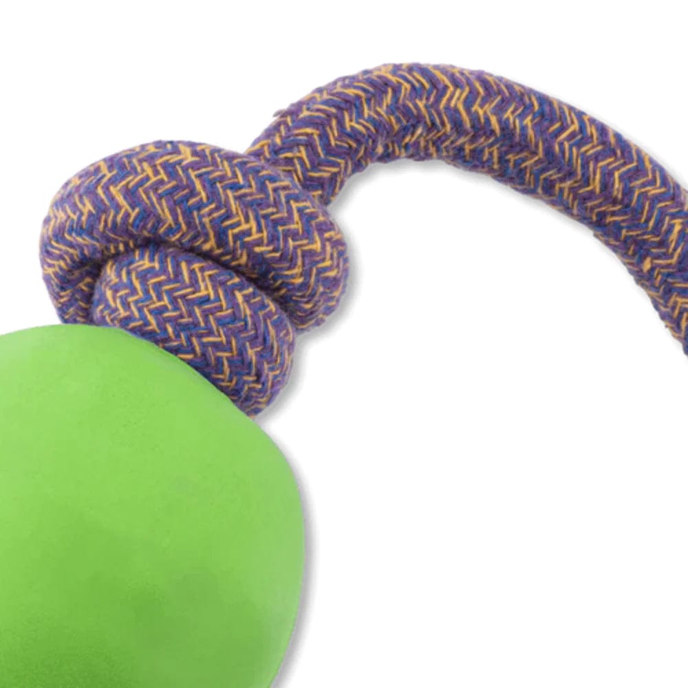 Beco natural rubber ball on rope small green