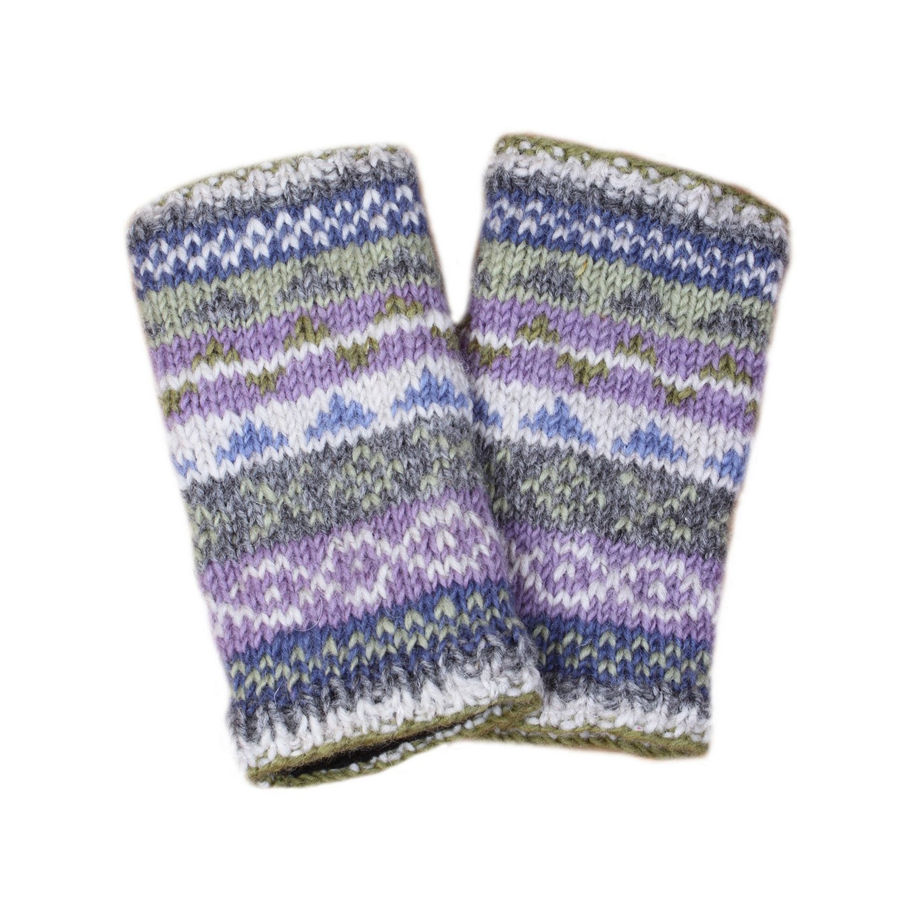 Womens classic fairisle olive handwarmers