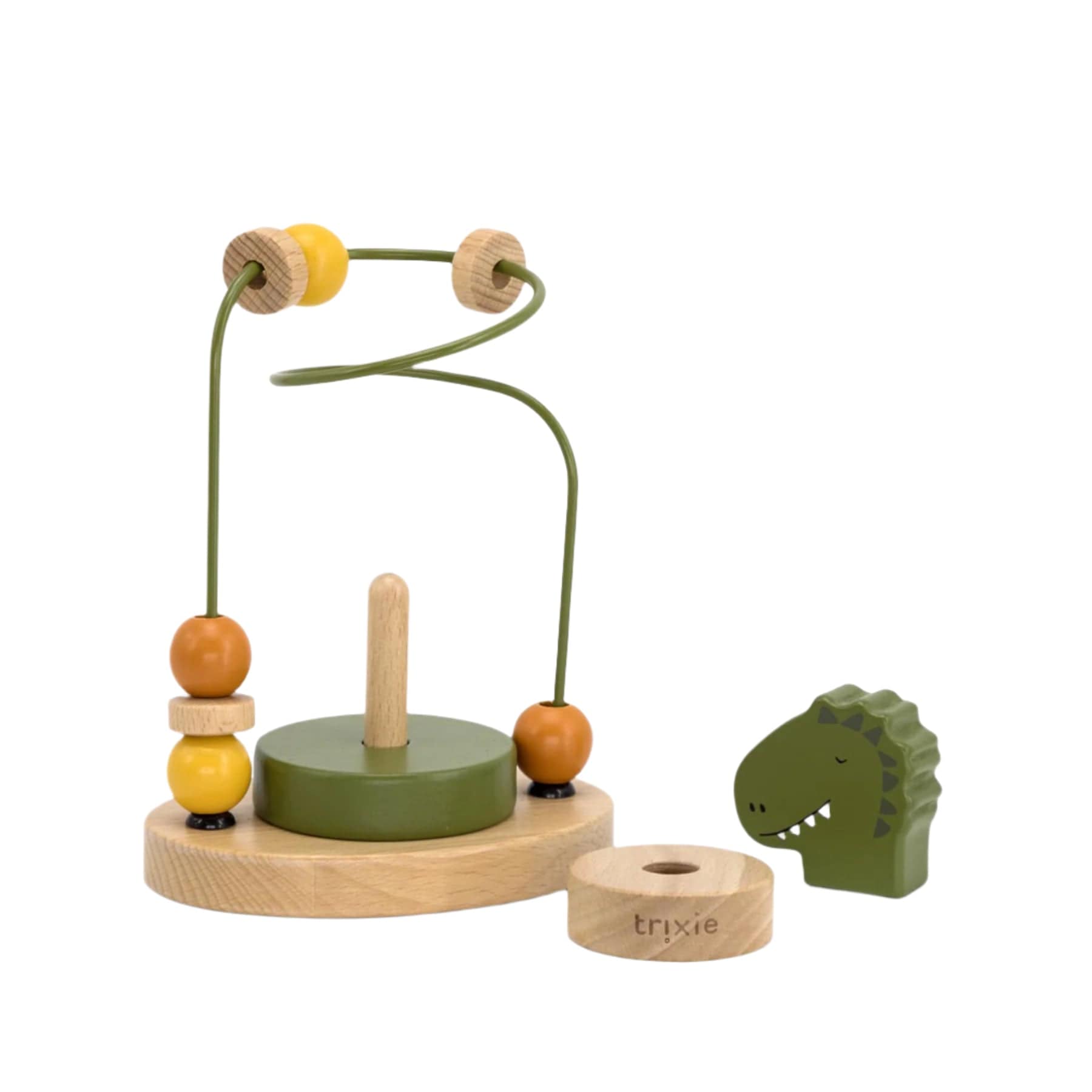 Wooden beads maze - dino