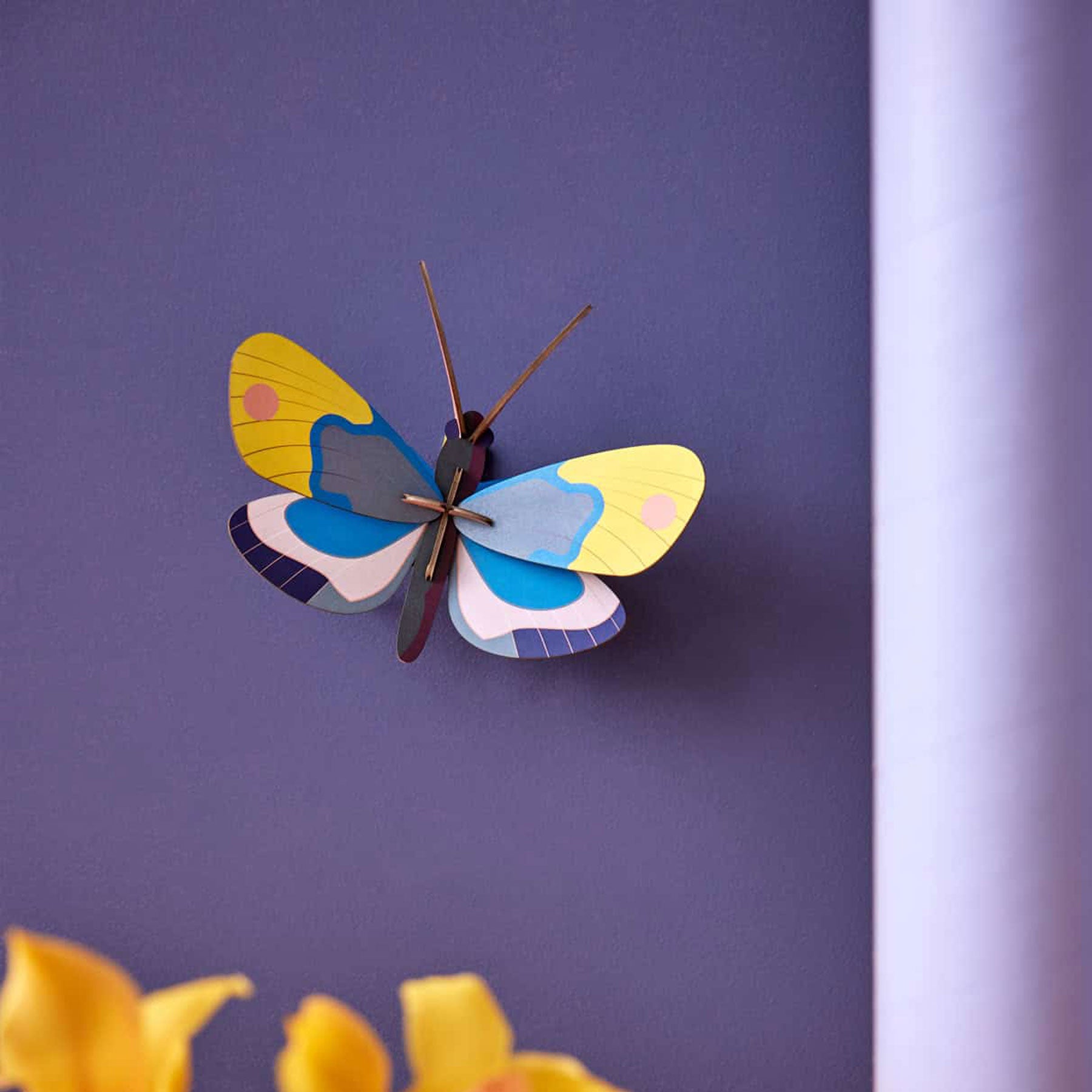 Yellow monarch butterfly wall art