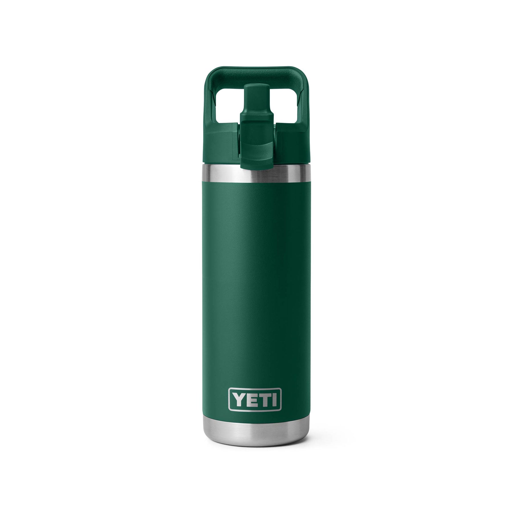 Rambler® 18oz (532ml) straw cap bottle black forest green