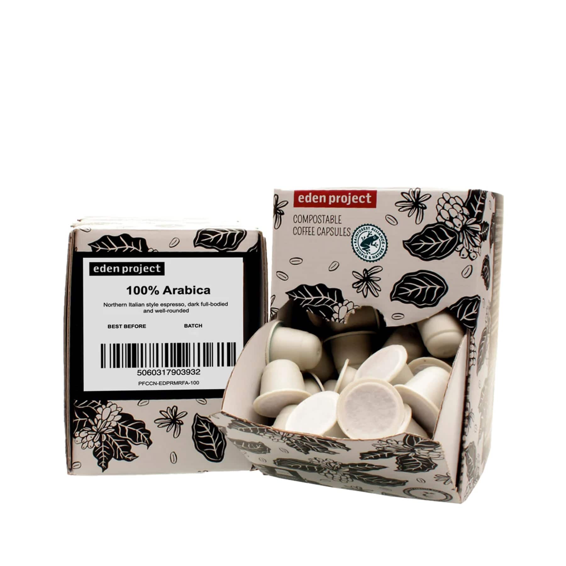 100 Arabica biodegradable coffee capsules