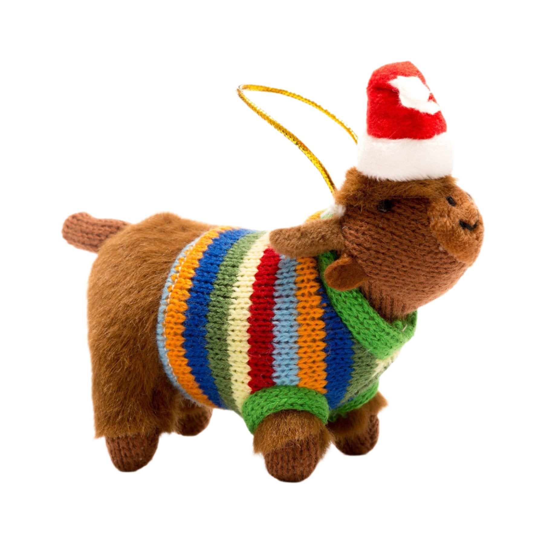 Knitted highland cow hanging decoration