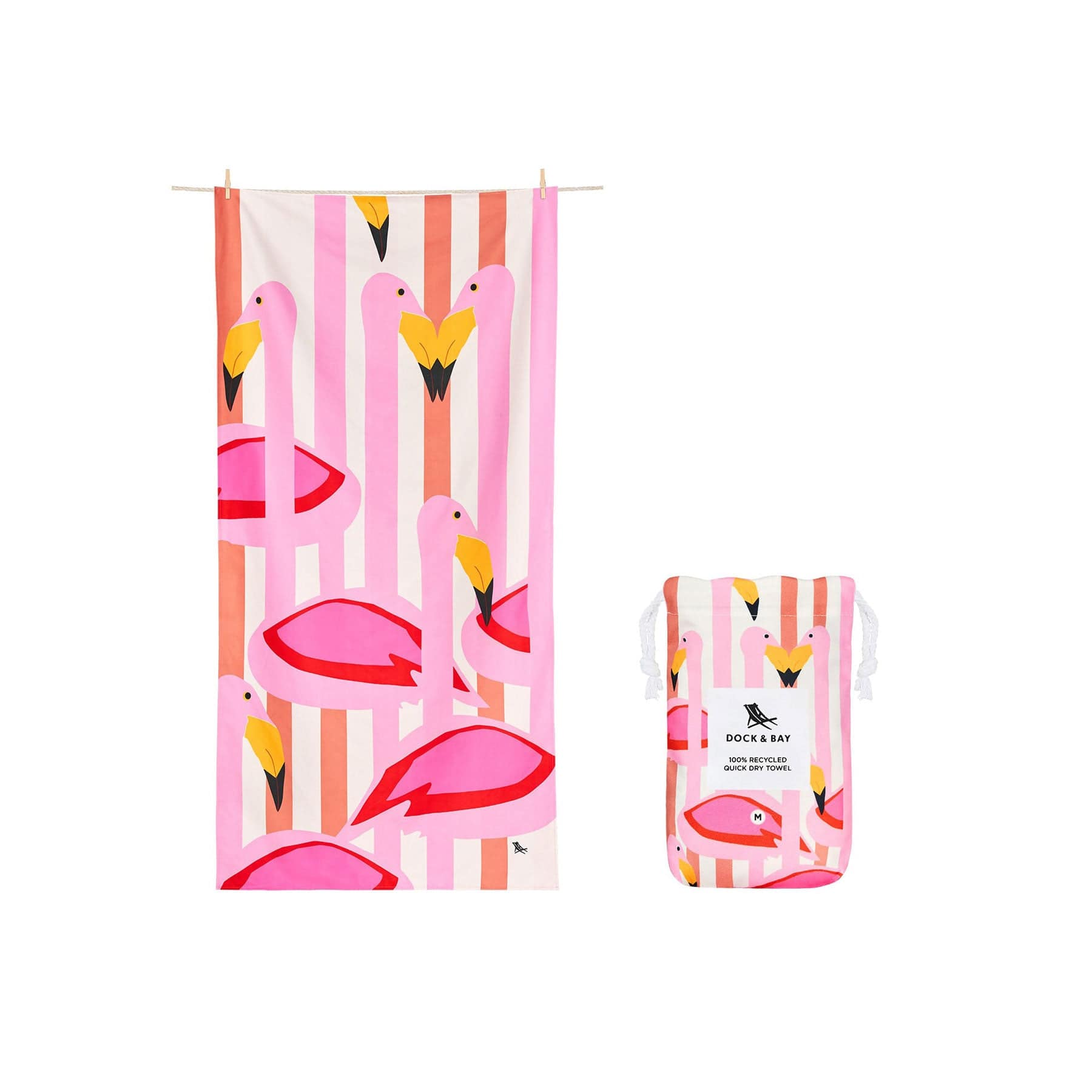 Quick dry towel flamboyant flamingos medium