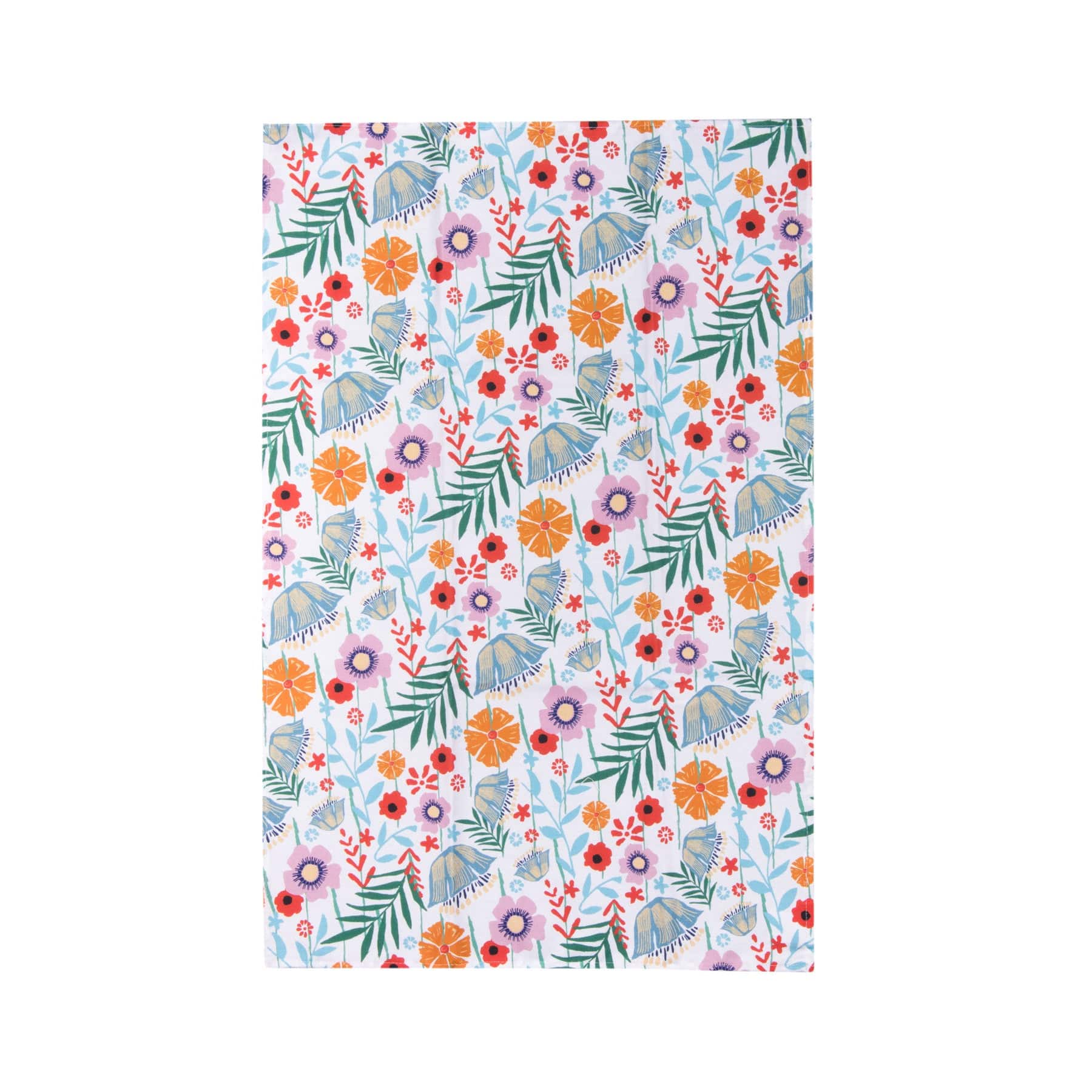 Floral print tea towel