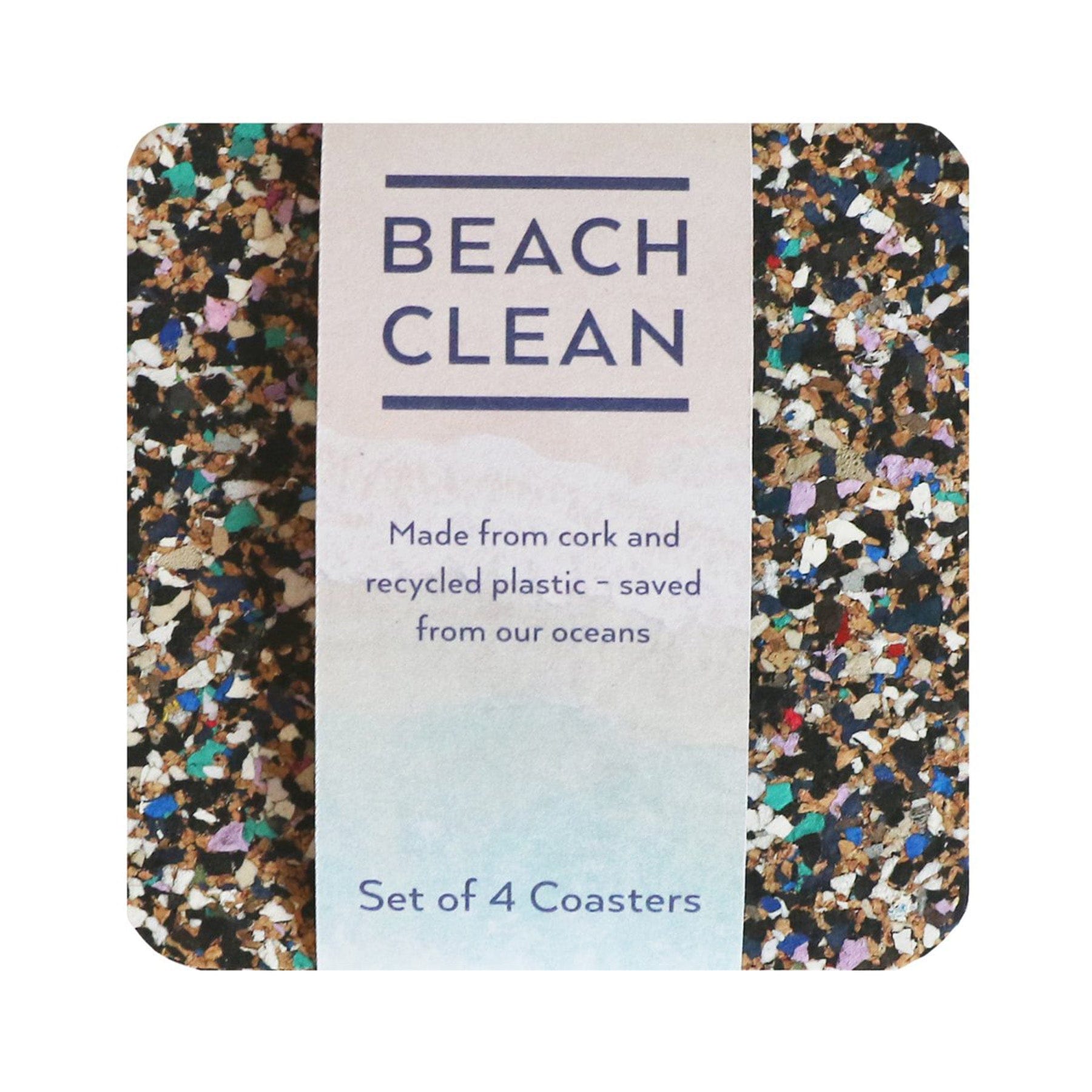 Beach clean square coaster set