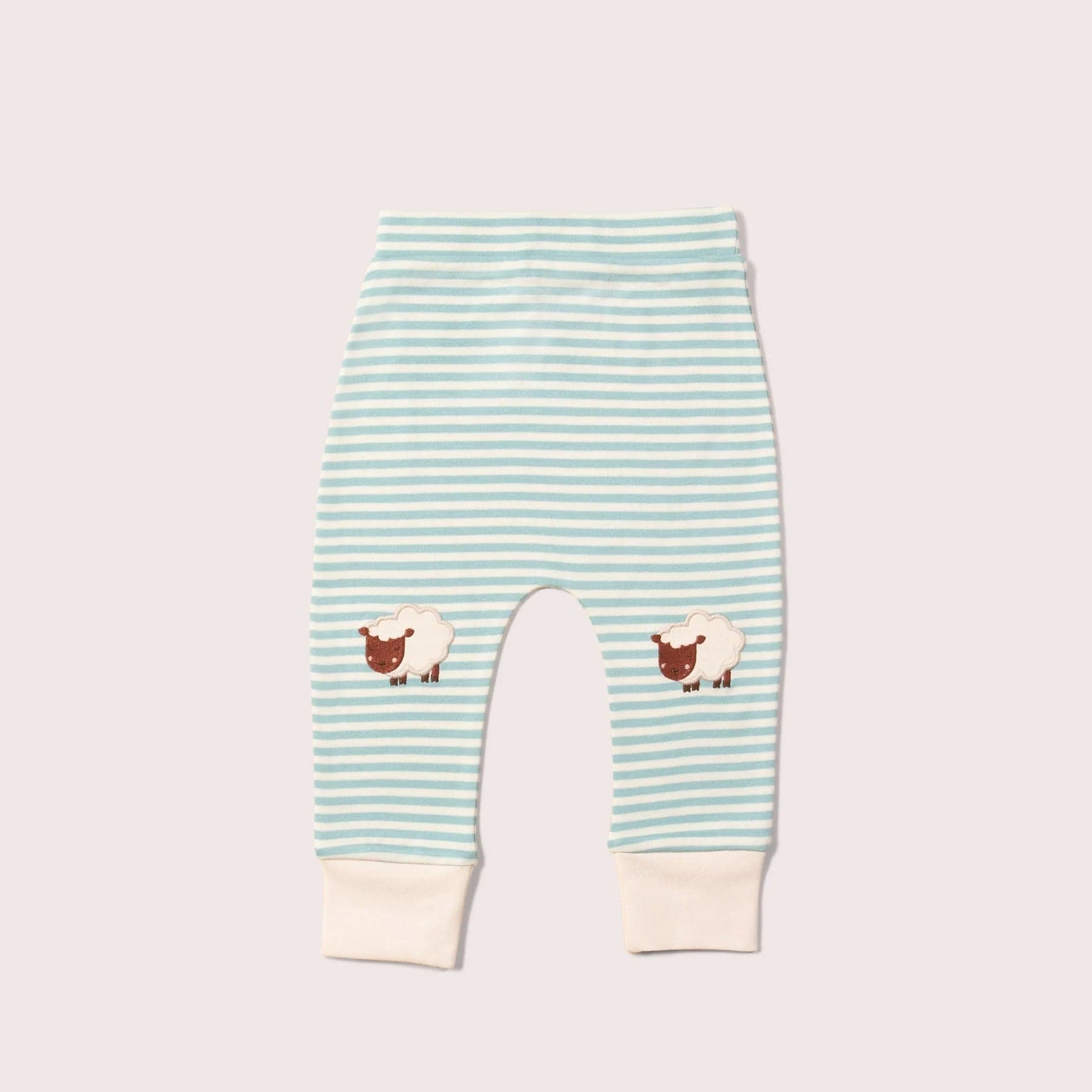 Counting sheep knee patch striped joggers