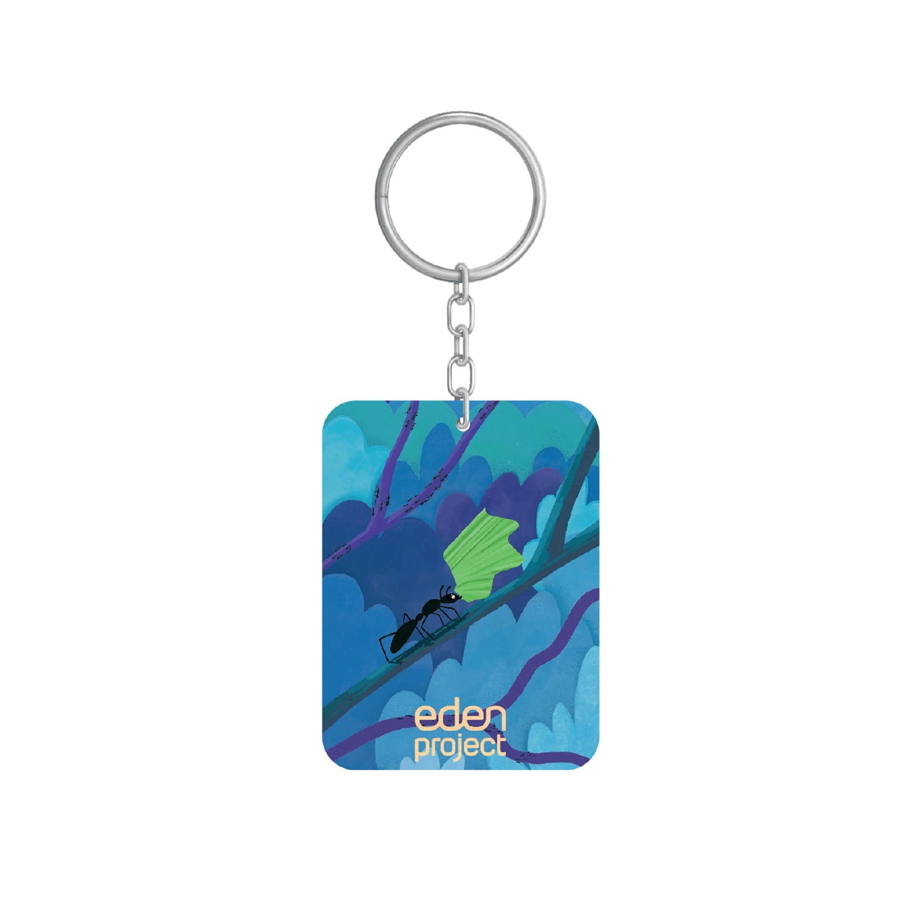 Ant rectangle bamboo keyring