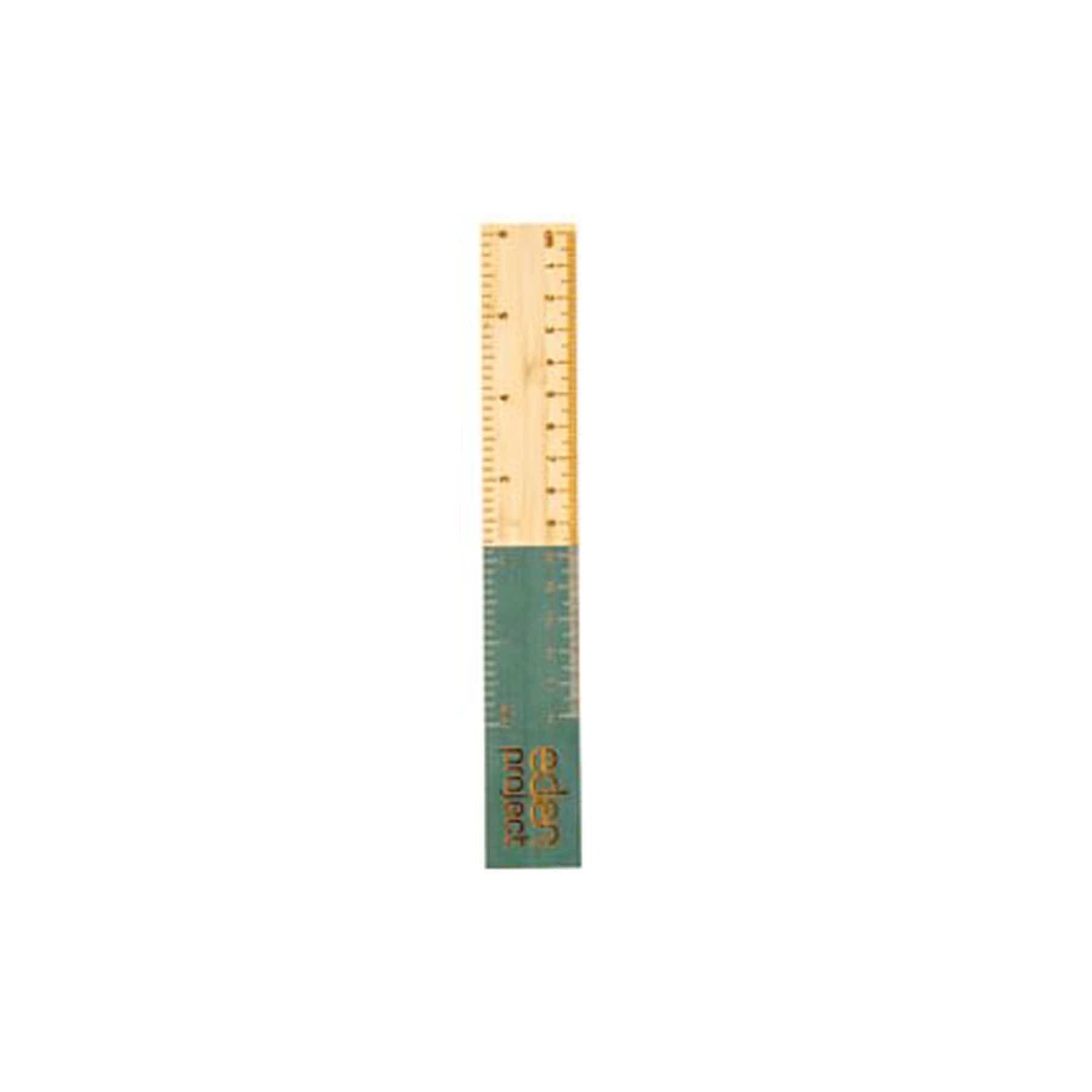 Green logo bamboo ruler