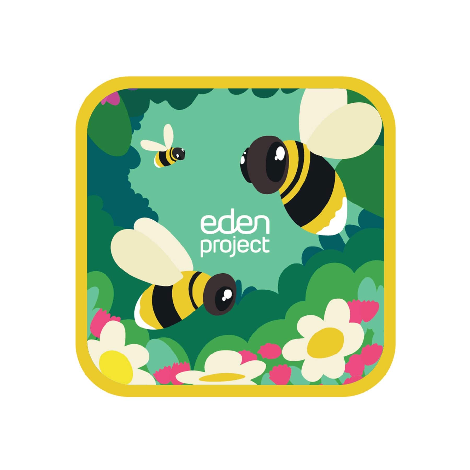 Bee square woven patch