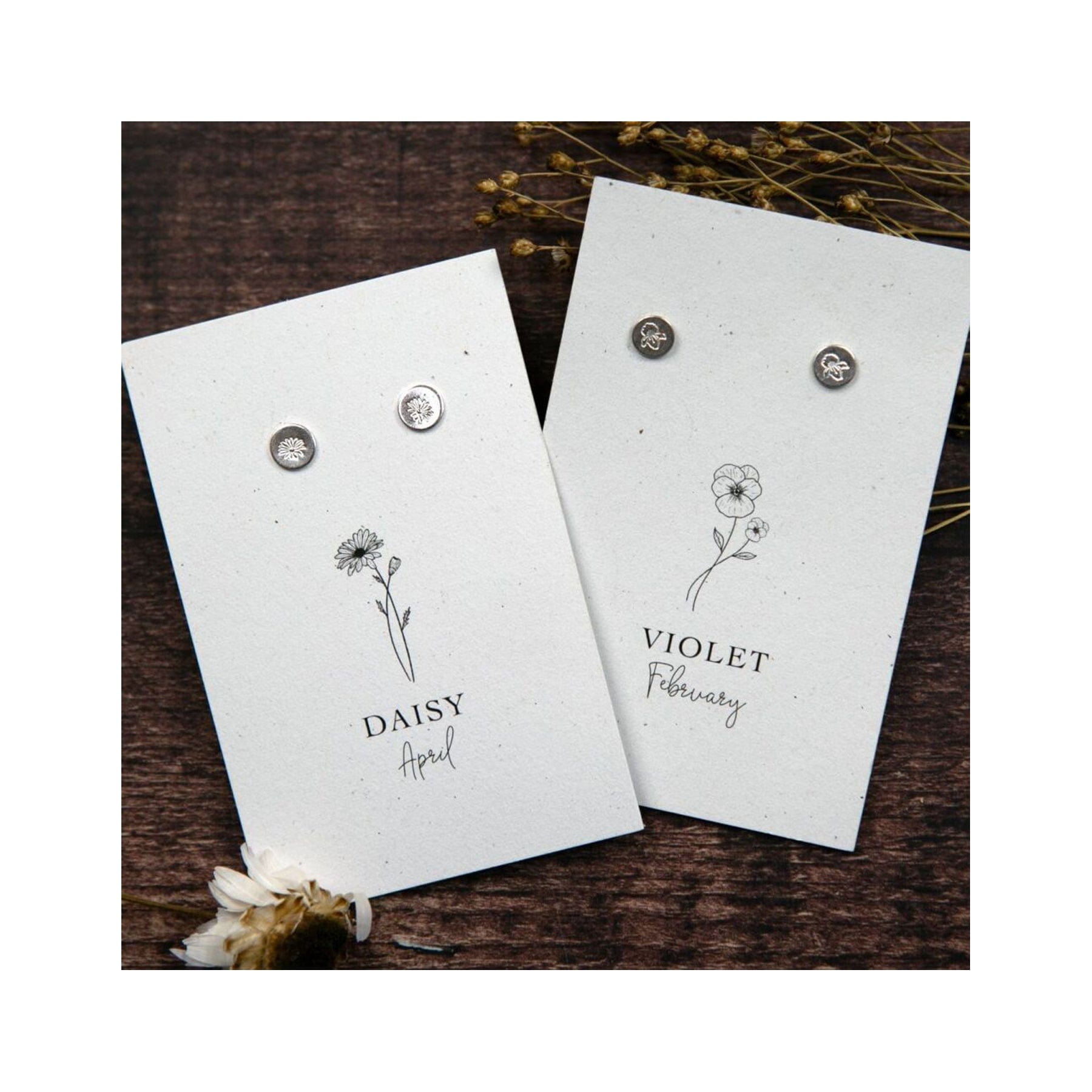 Birth flower studs