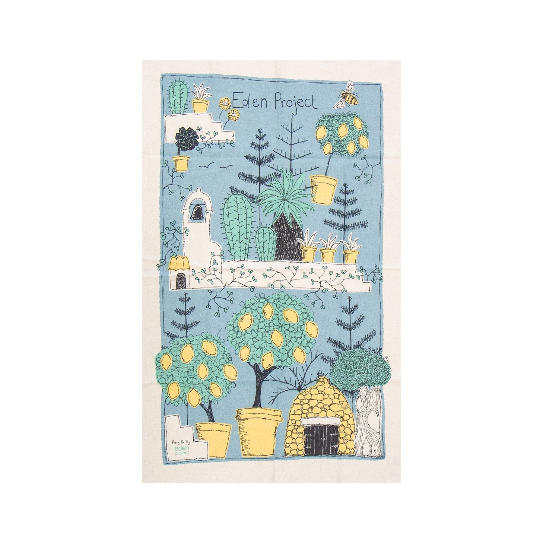 Mediterranean printed tea towel